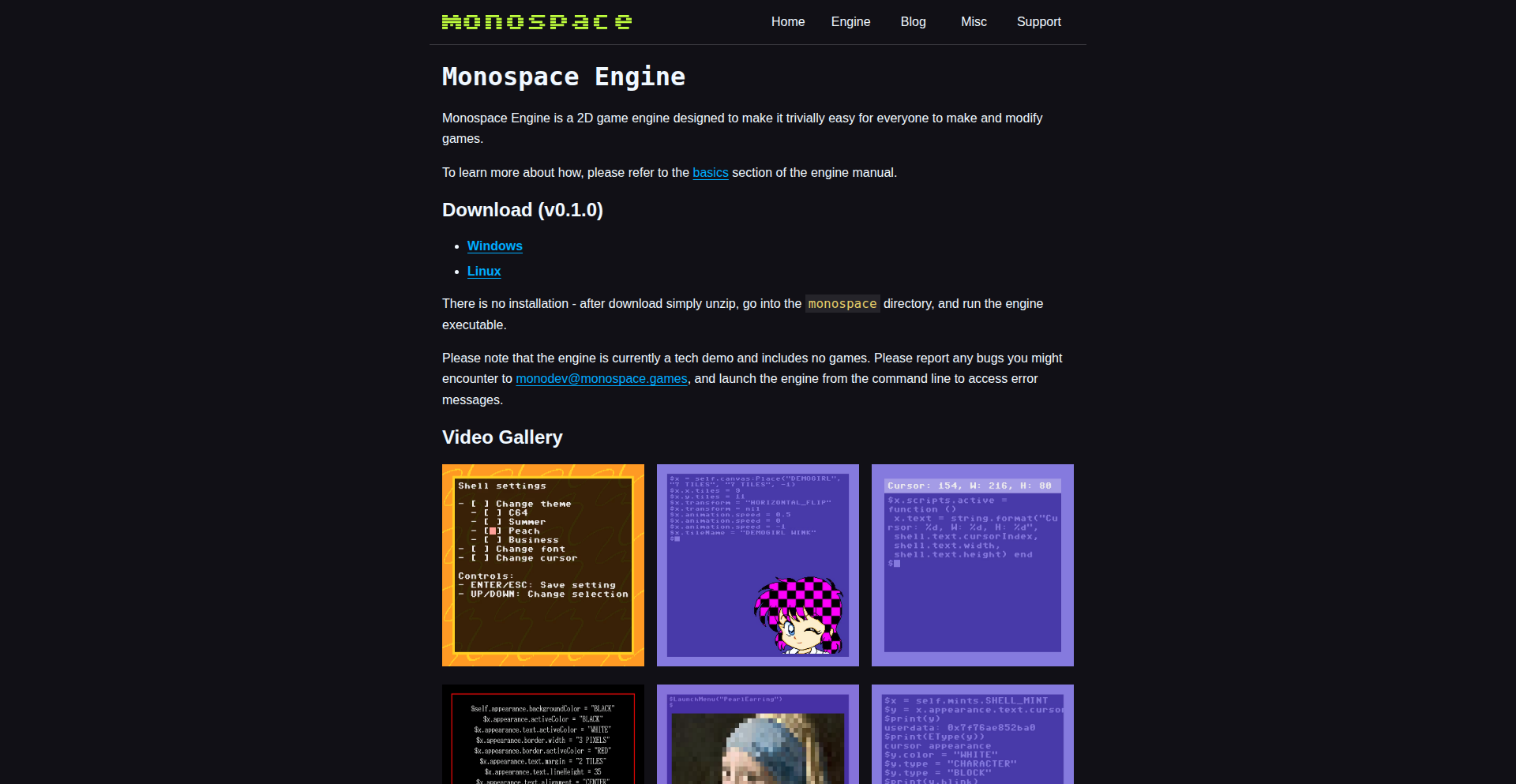 MonospaceScript Engine