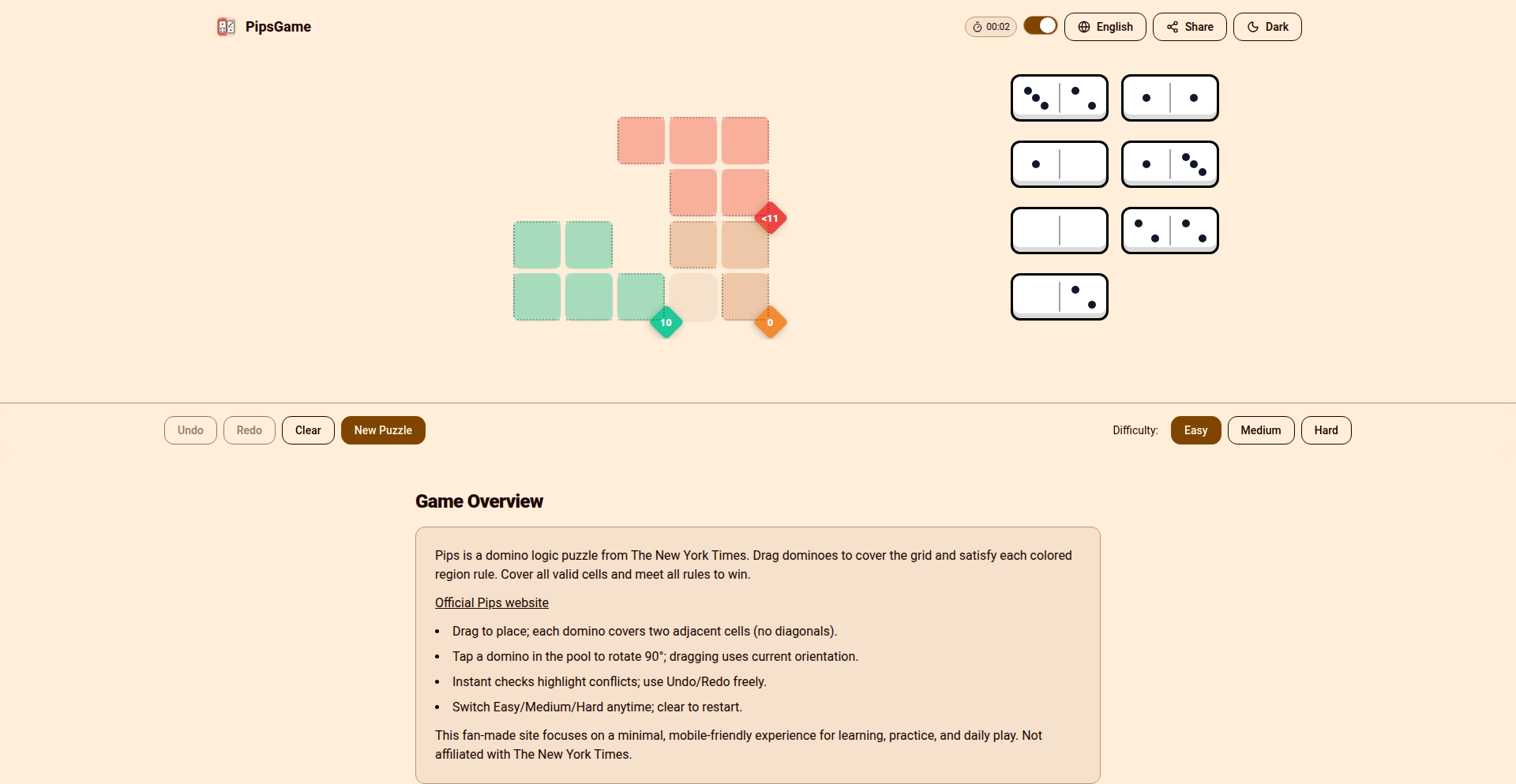 Pipsgames.org: 动态生成逻辑谜题引擎
