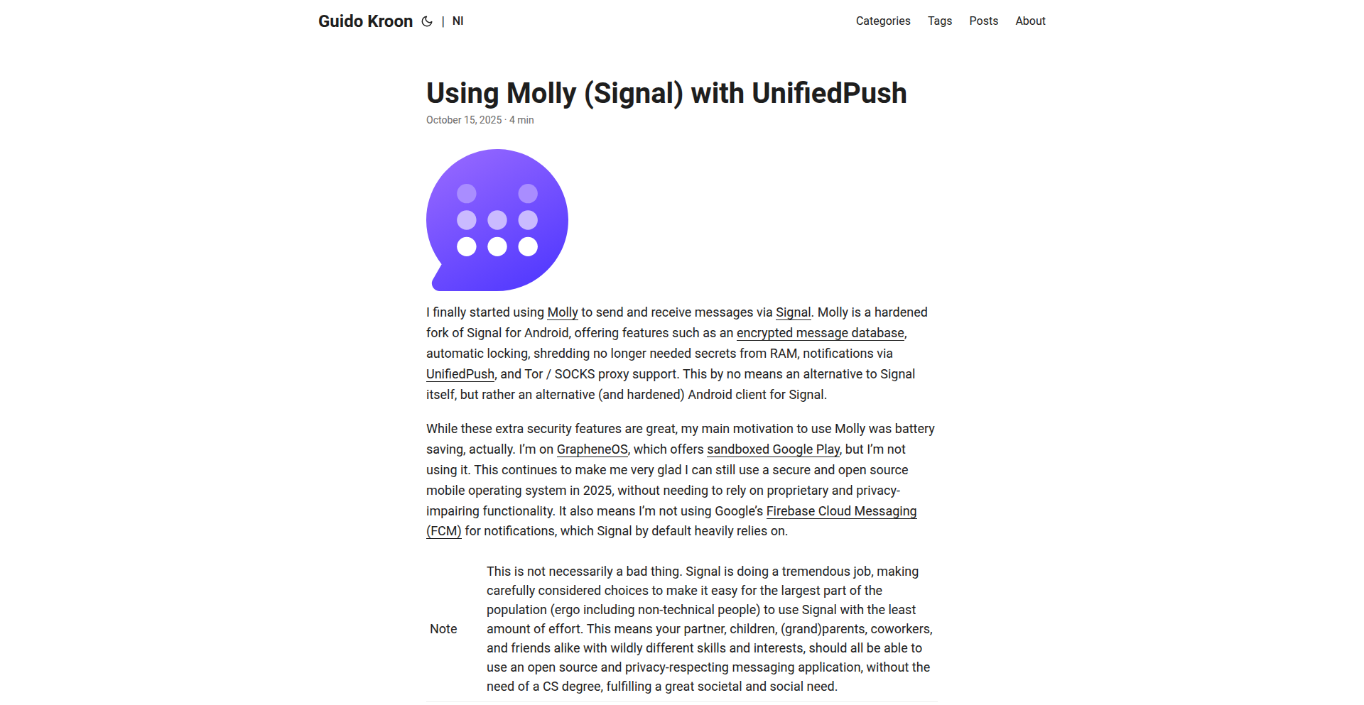 Molly+UnifiedPush 极简消息推送