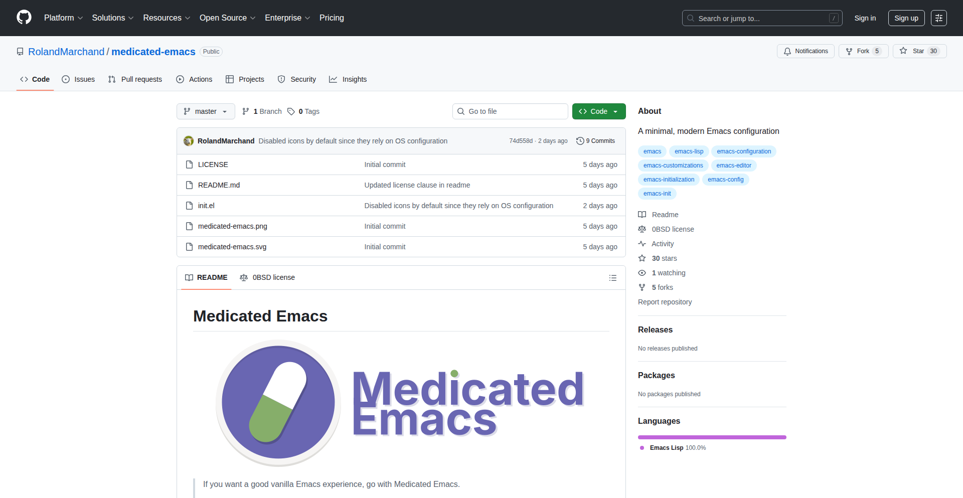 Medicated Emacs: 极简原生 Emacs 增强包