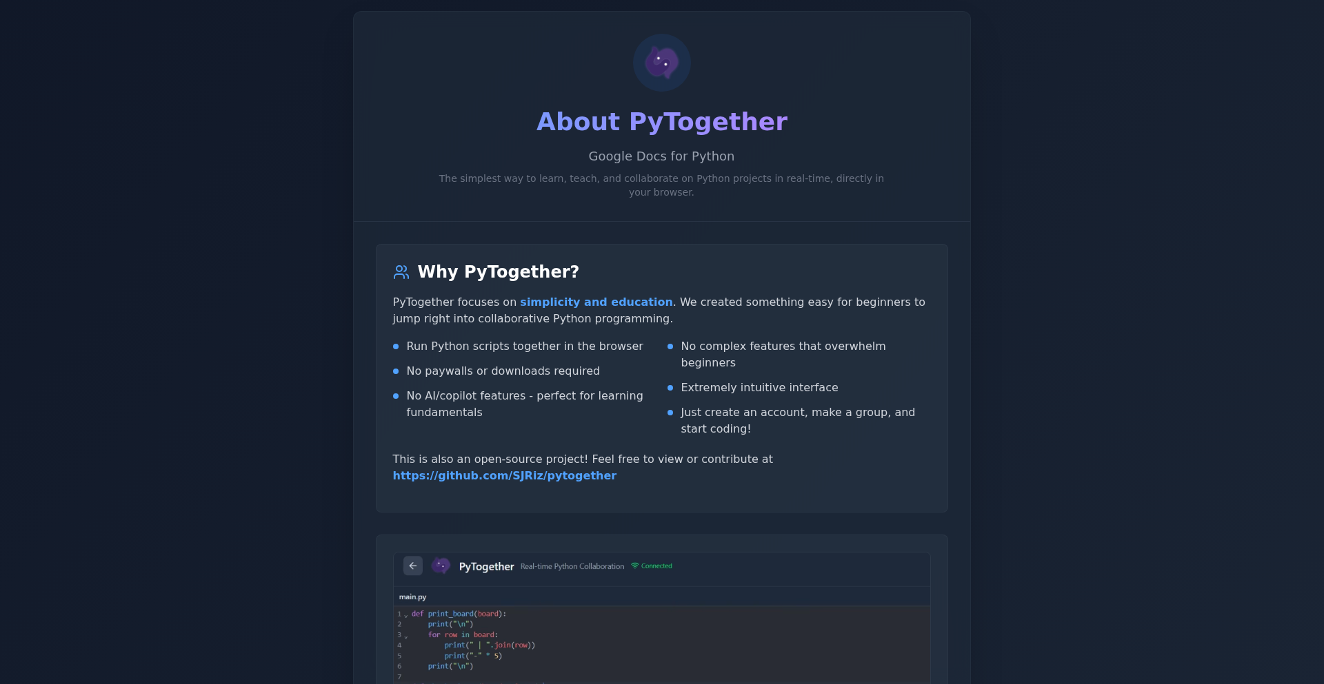 PyTogether 实时协作Python IDE