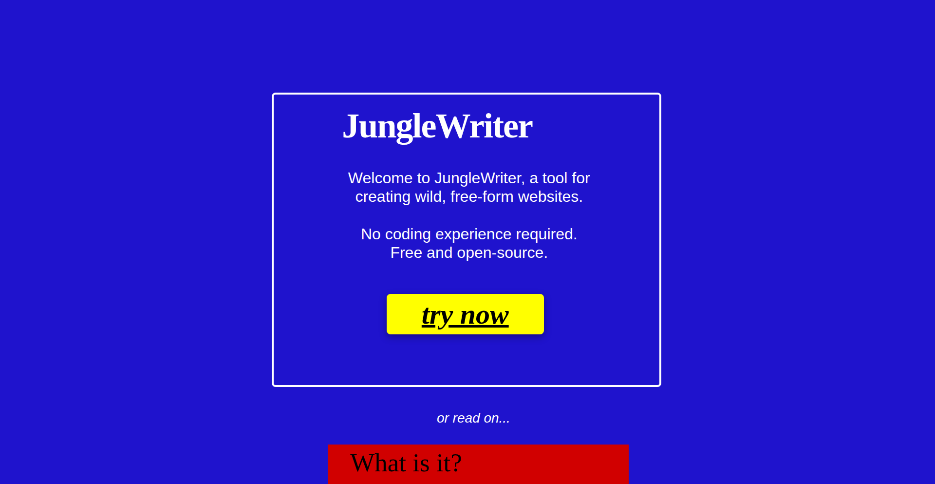 JungleWriter: 自由画布网站生成器
