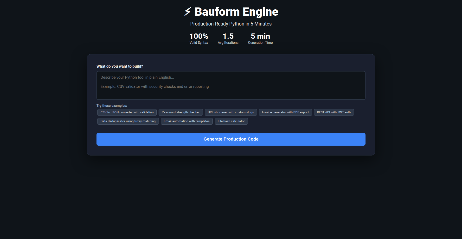 Bauform AI Code Architect