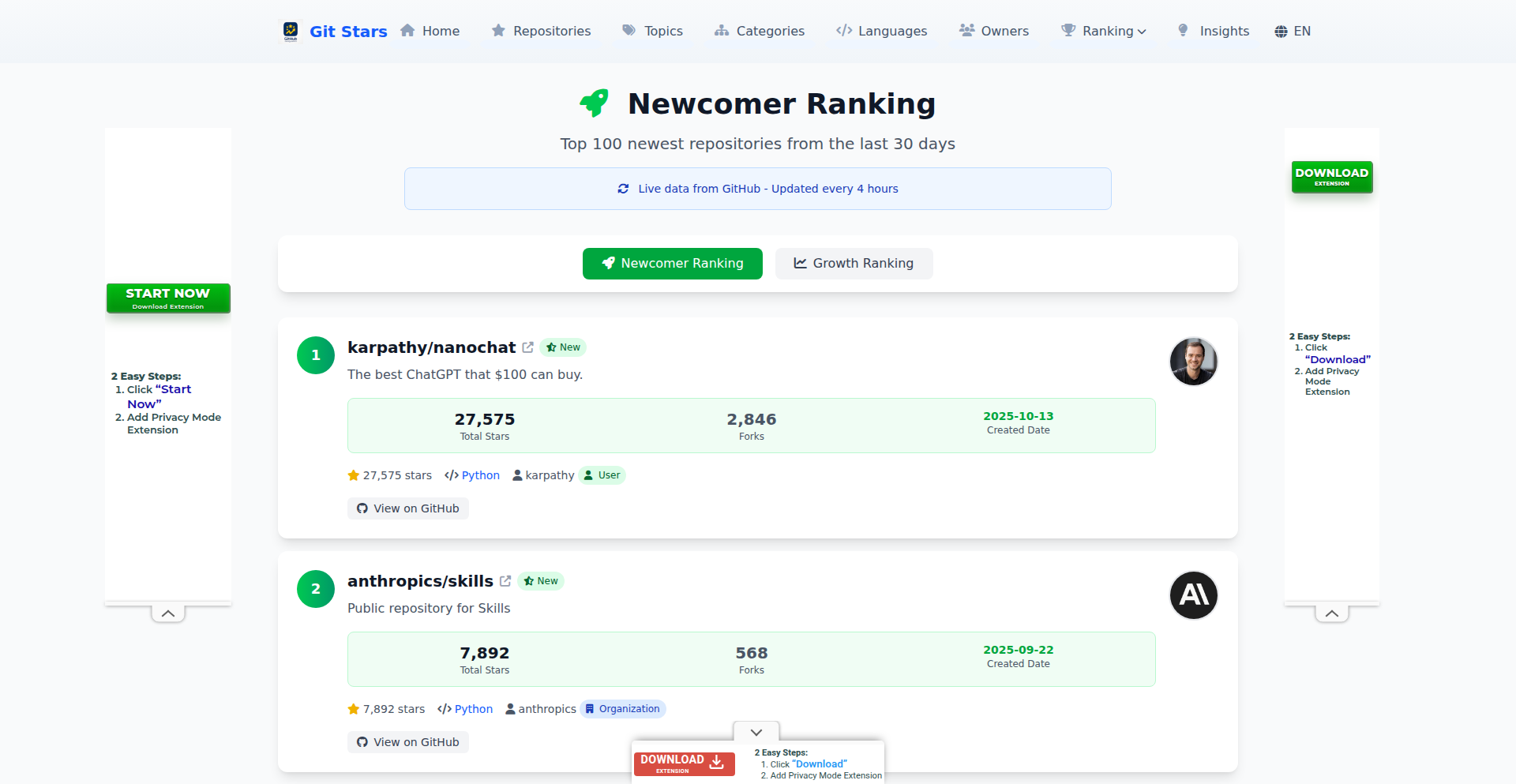 RookiePulse: Algorithmic Discovery for Emerging Repos
