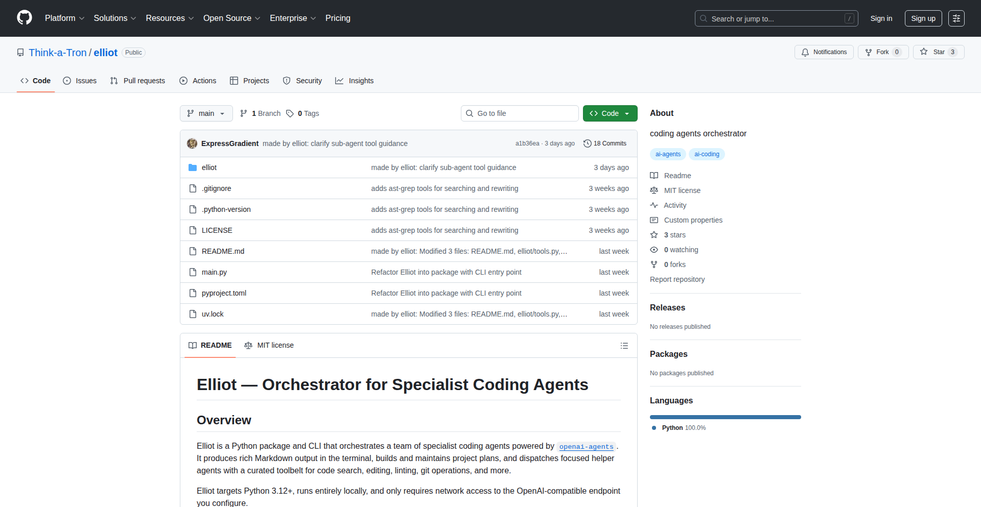 Elliot Code Navigator