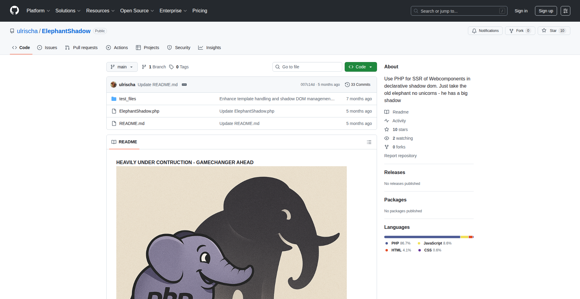ElephantShadow: SSR for Web Components with PHP