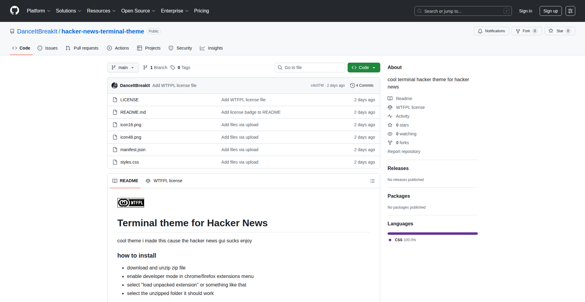 HN Terminal Theme