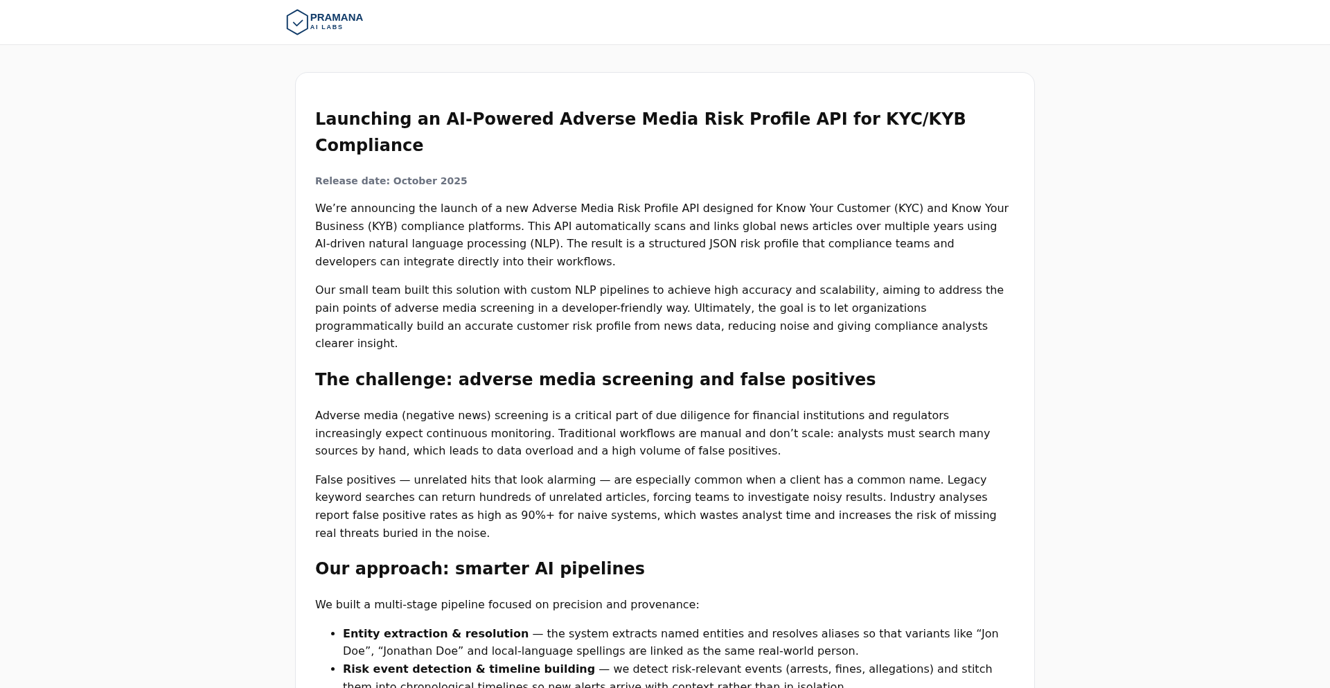 AdverseMediaRisk API