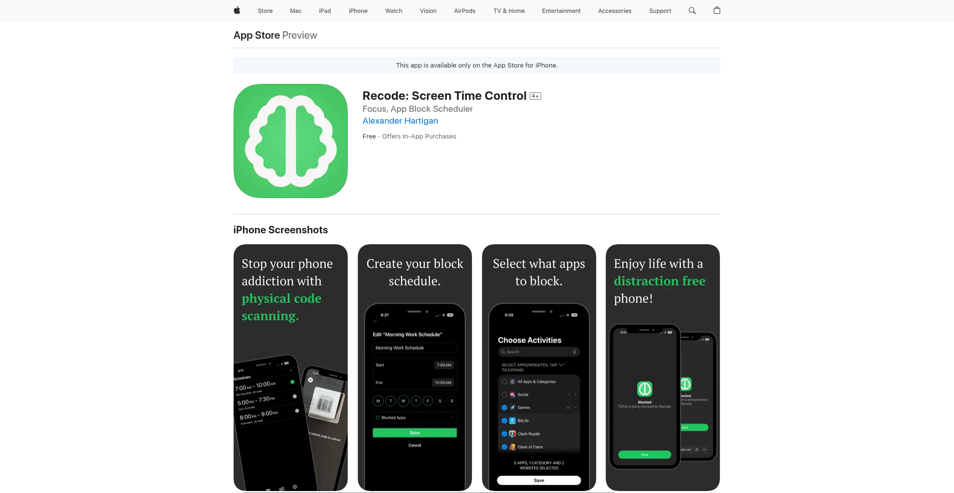 Recode: QR Lock App Blocker
