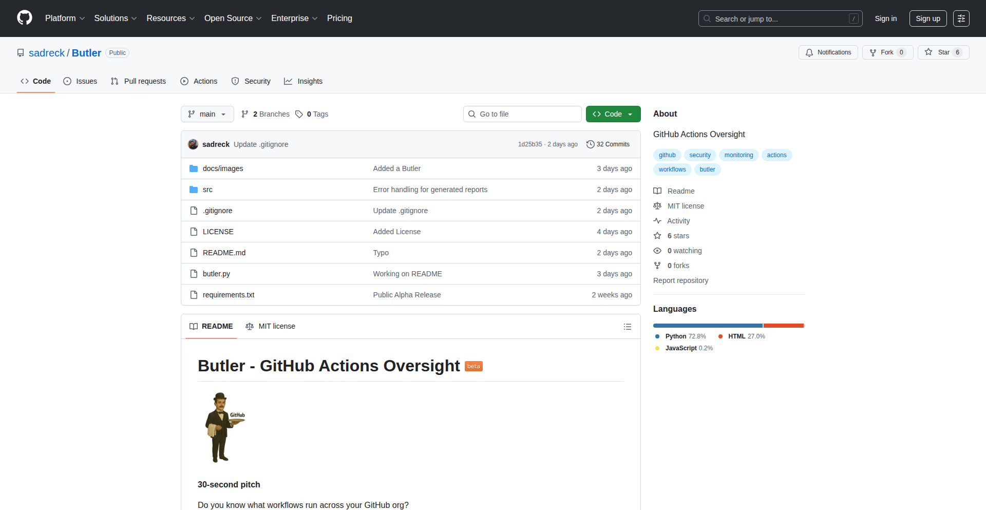 Butler: GitHub 组织级行为监控大师