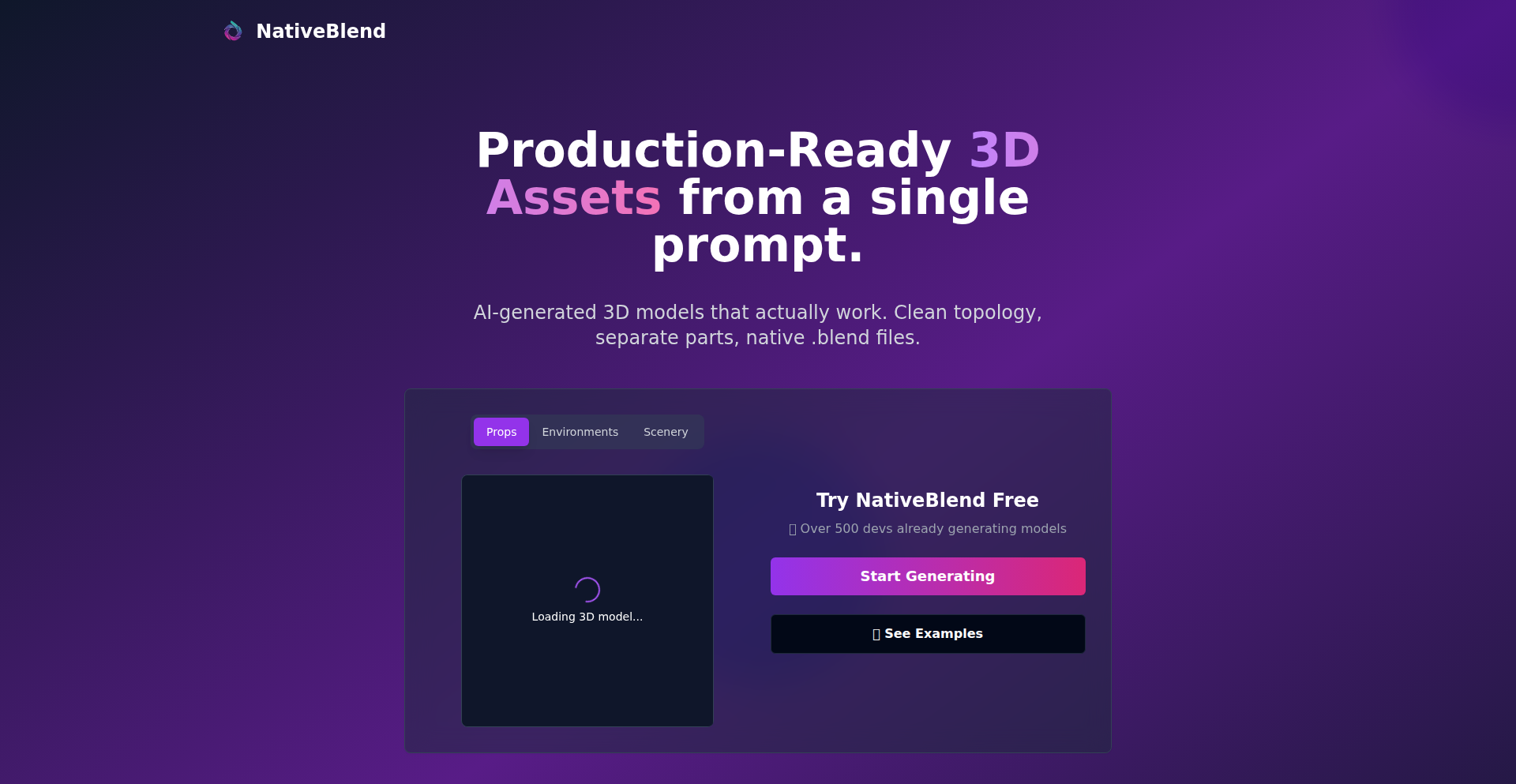 NativeBlend 3D 智能建模师