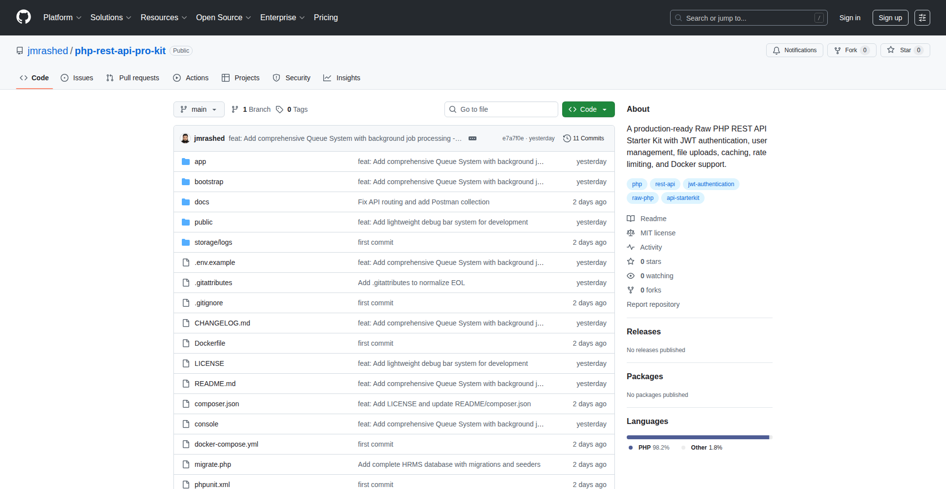 Lightweight PHP RESTful API Forge