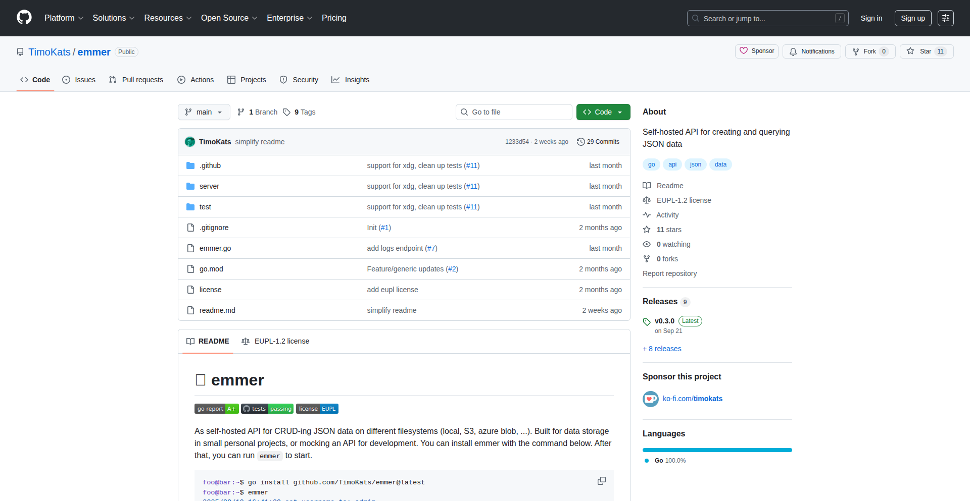 JSON-API 简易数据存储与 Mock 服务