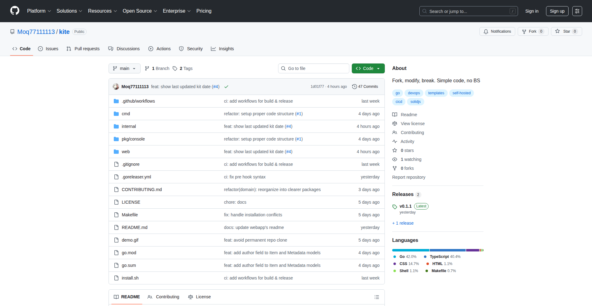 Kite: Git仓文件剪切板