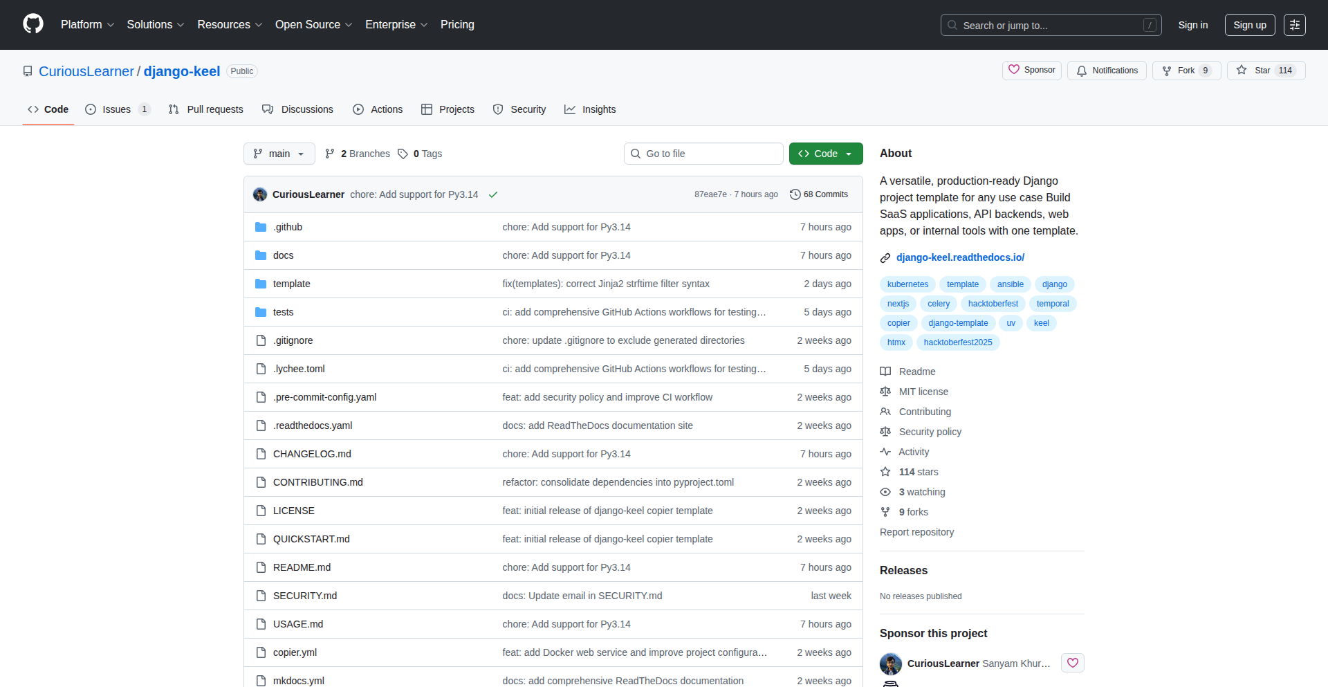 Django Keel: 生产级Django开箱即用模板