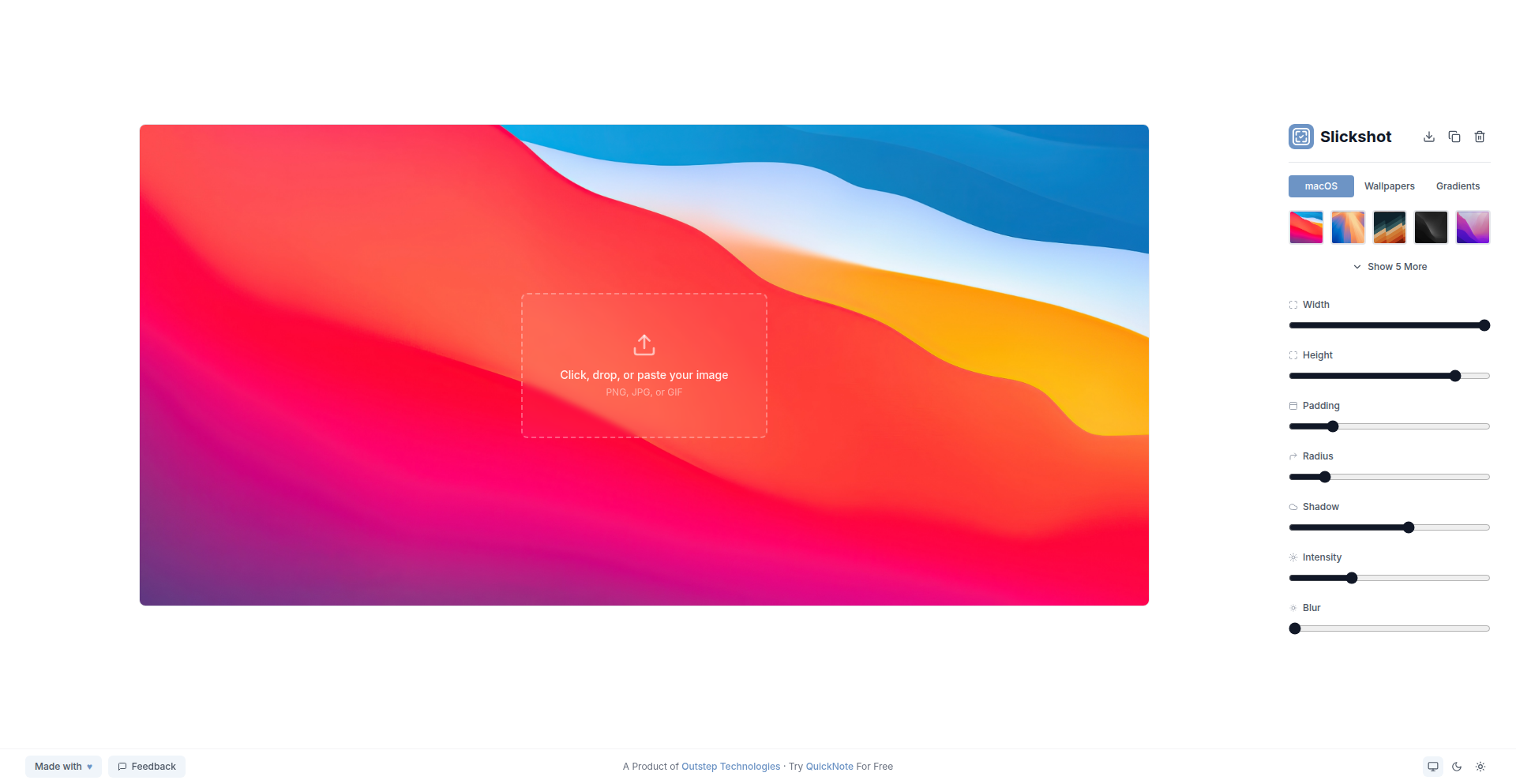 GradientShot: 截图渐变背景生成器