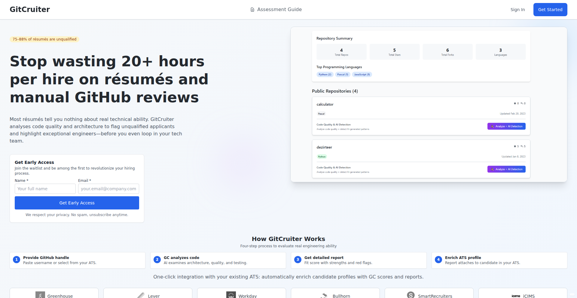 GitCruiter: 开发者GitHub画像分析器