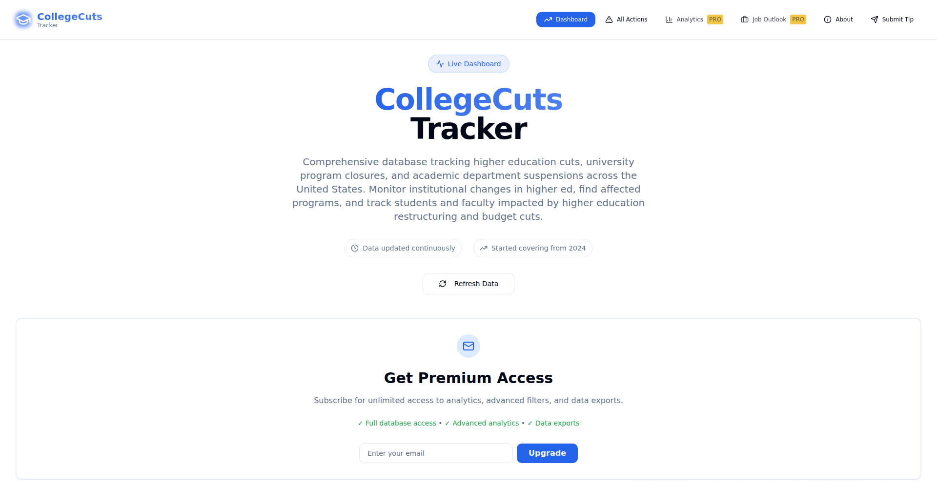USA Higher-Ed Action Tracker