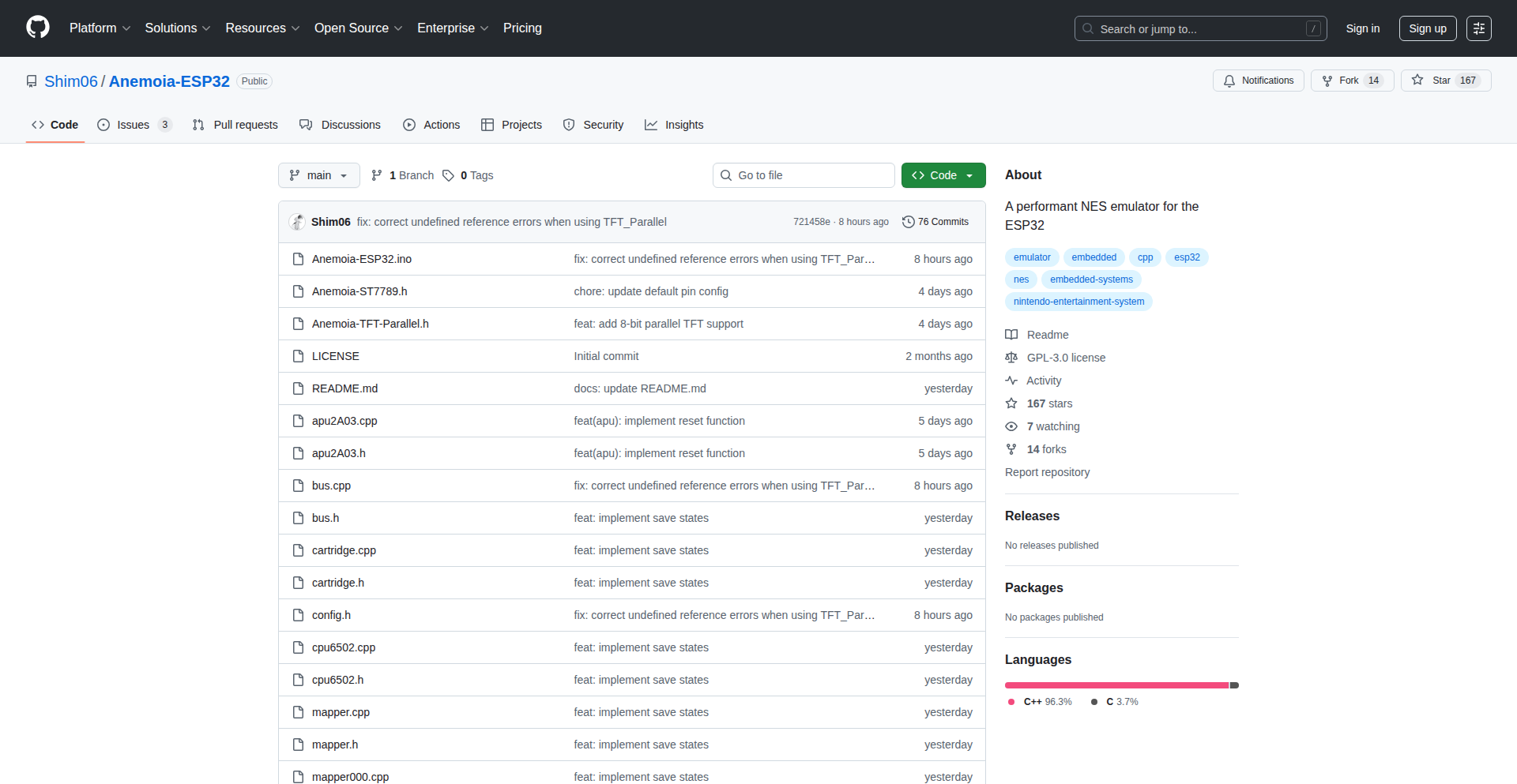 ESP32掌机NES模拟器