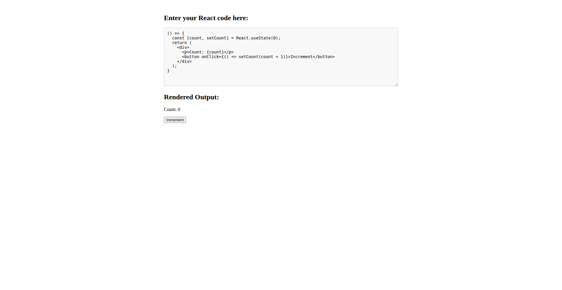 React在线沙盒 Playground