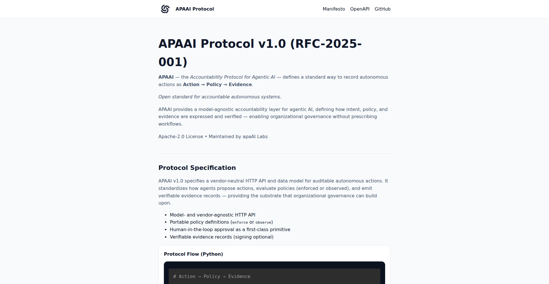 APAAI: 智能体责任追溯协议