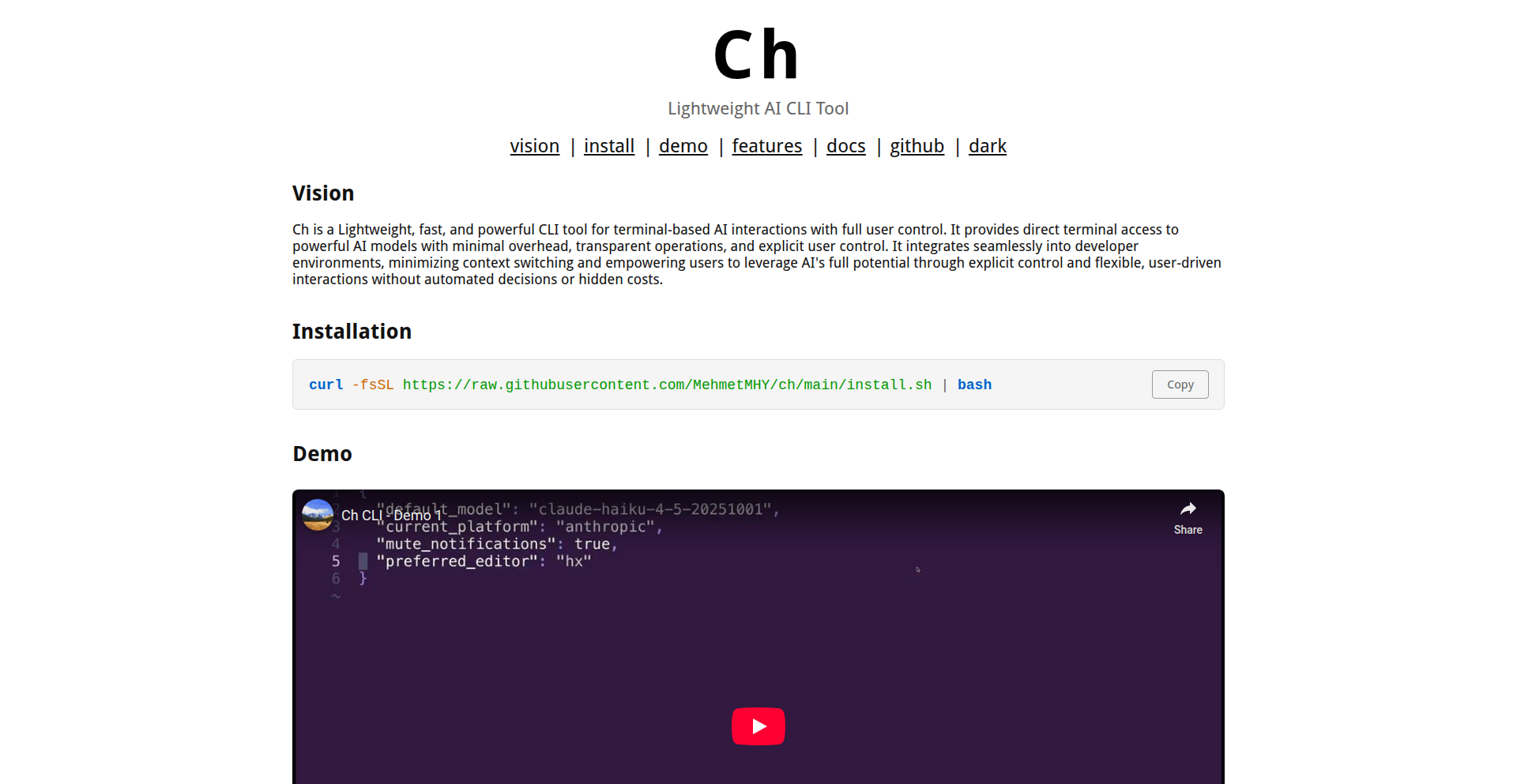 Ch - AI智能命令行助手
