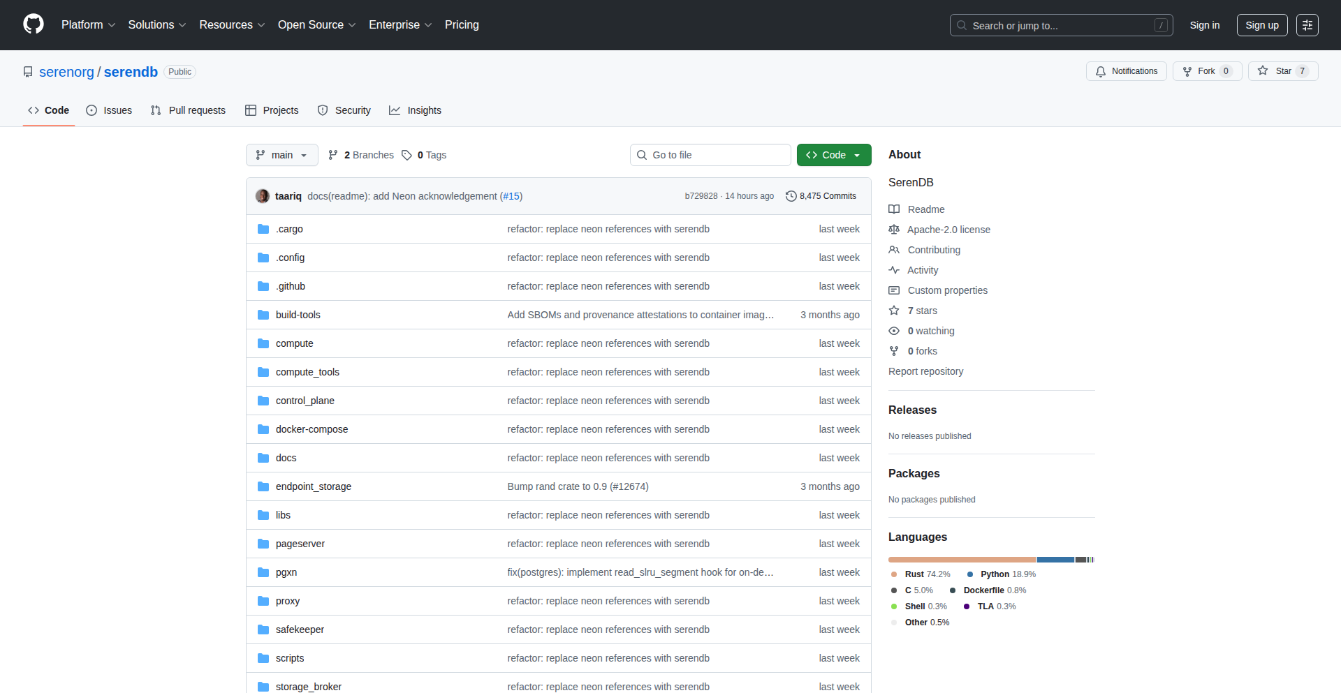 SerenDB: AI代理专用时间旅行数据库