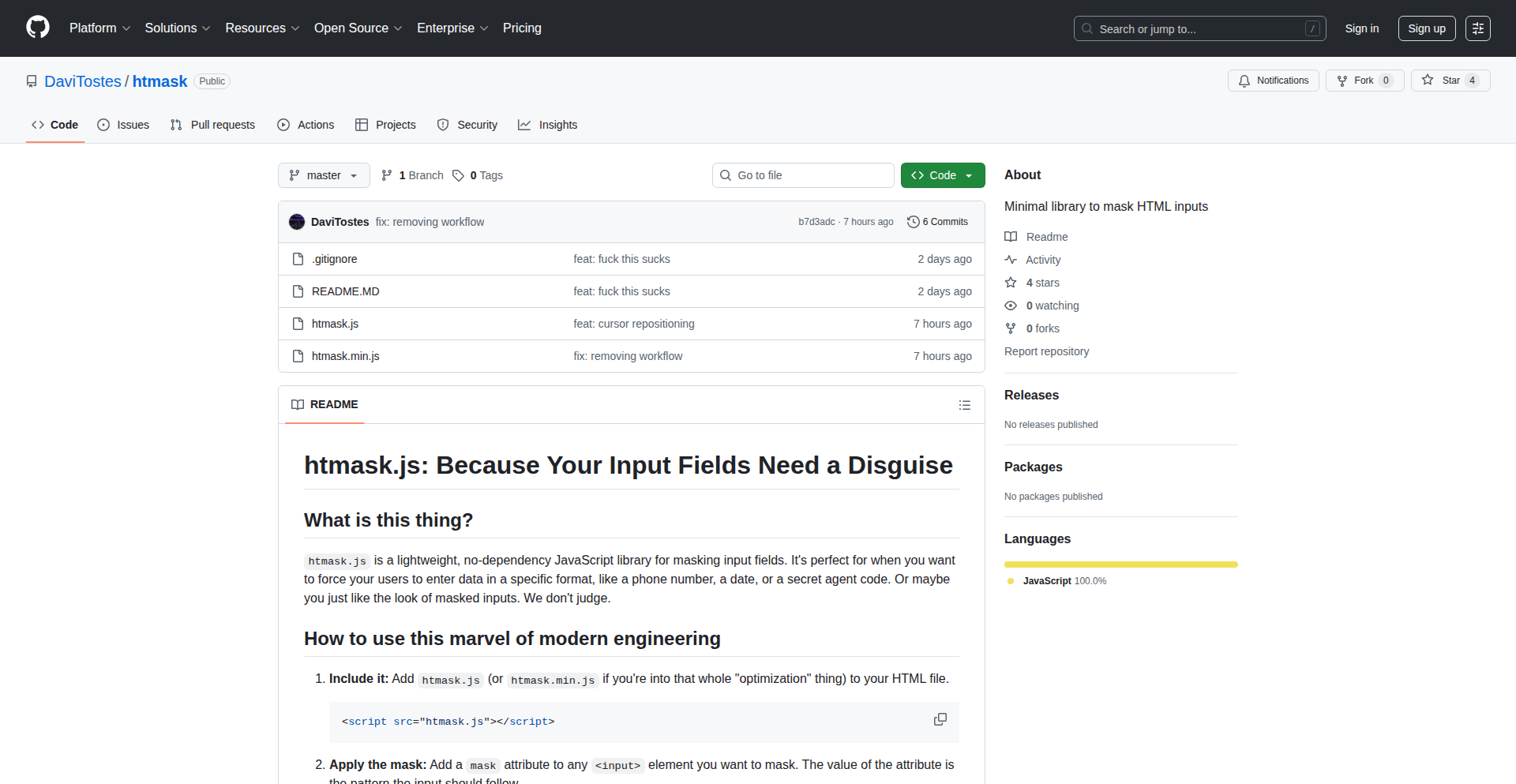Htmask.js - 极简输入格式化