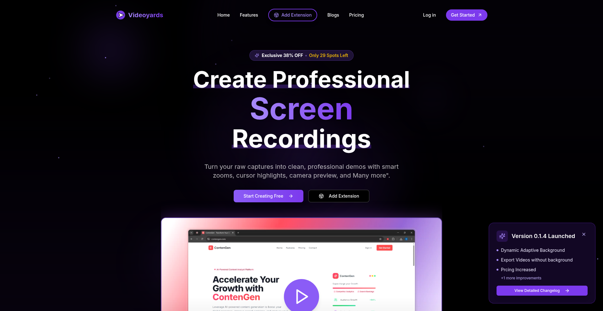 Videoyards - 浏览器内屏录剪辑加速器