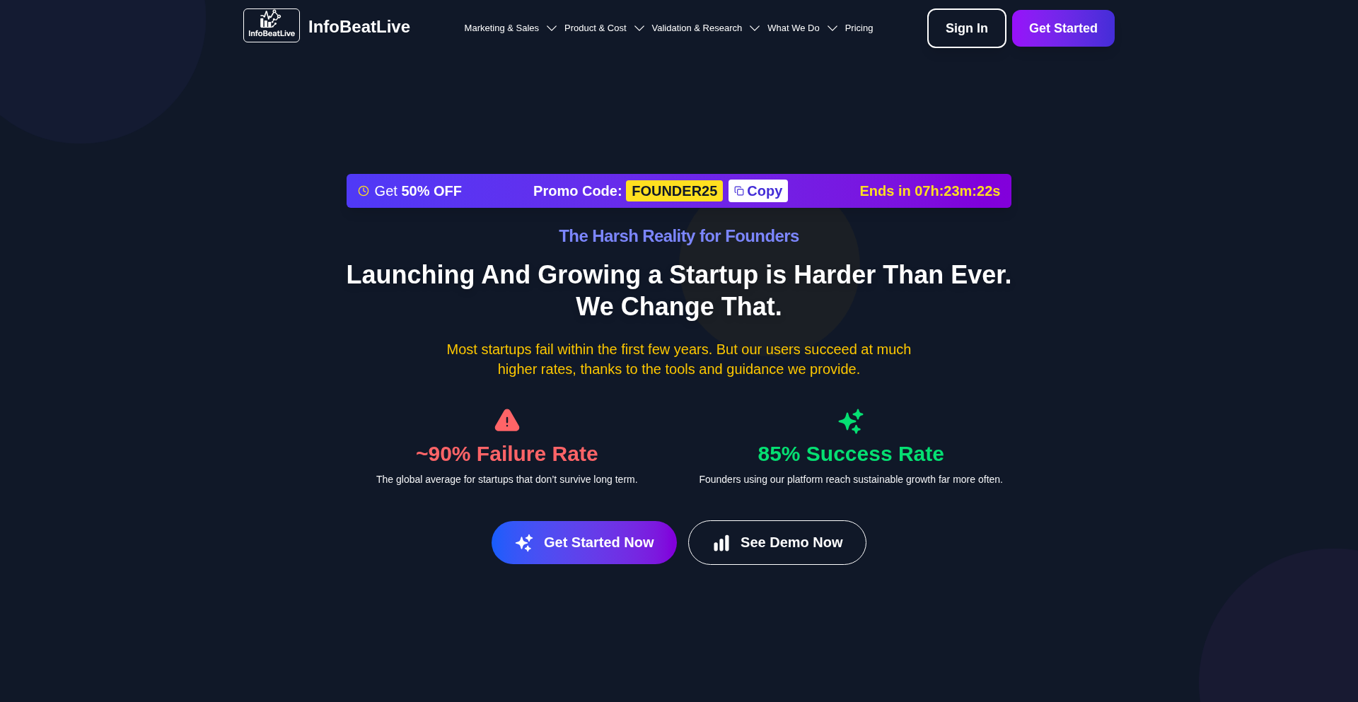 InfoBeatLive: AI驱动的创业加速器