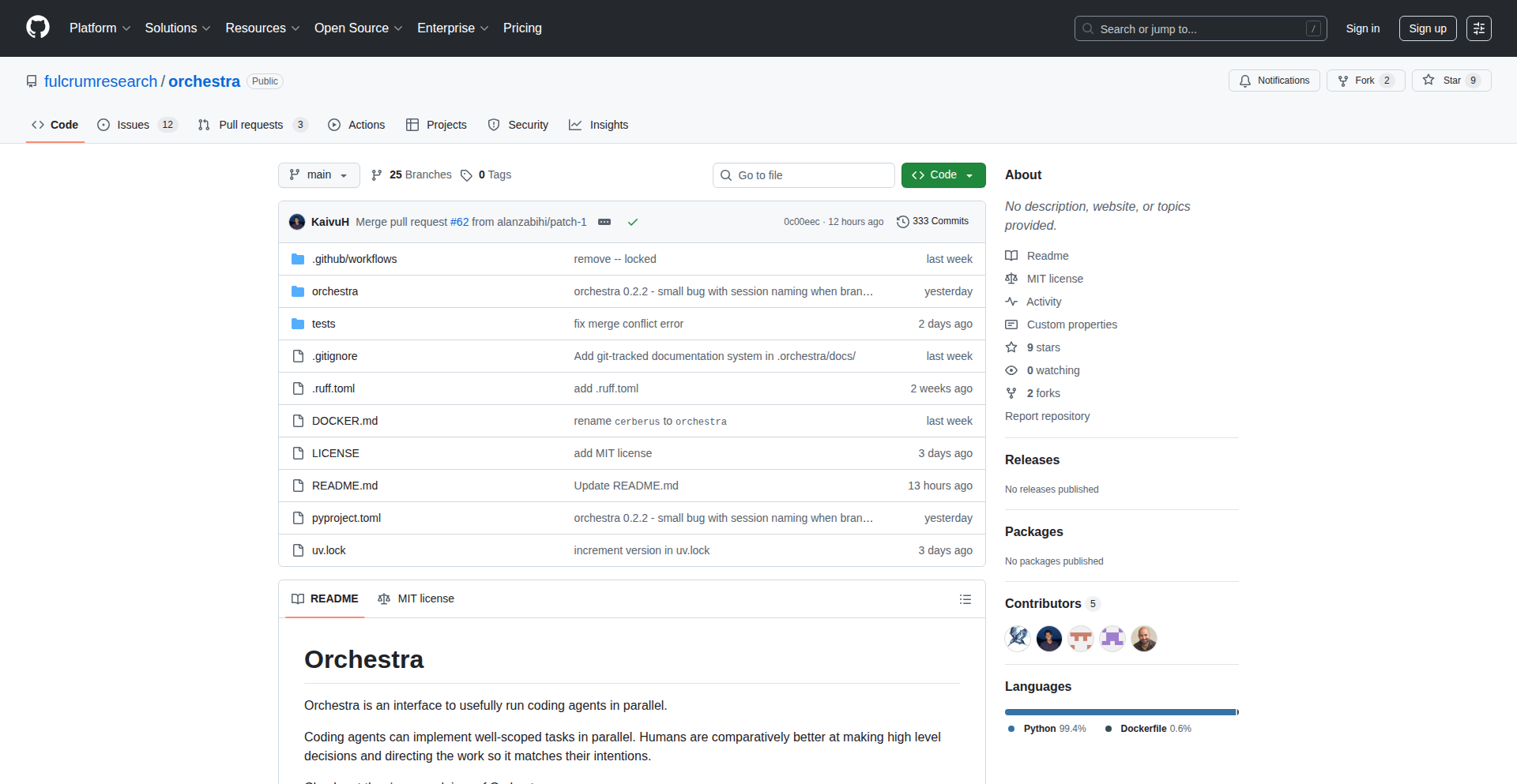 Orchestra:并行编码代理协调器
