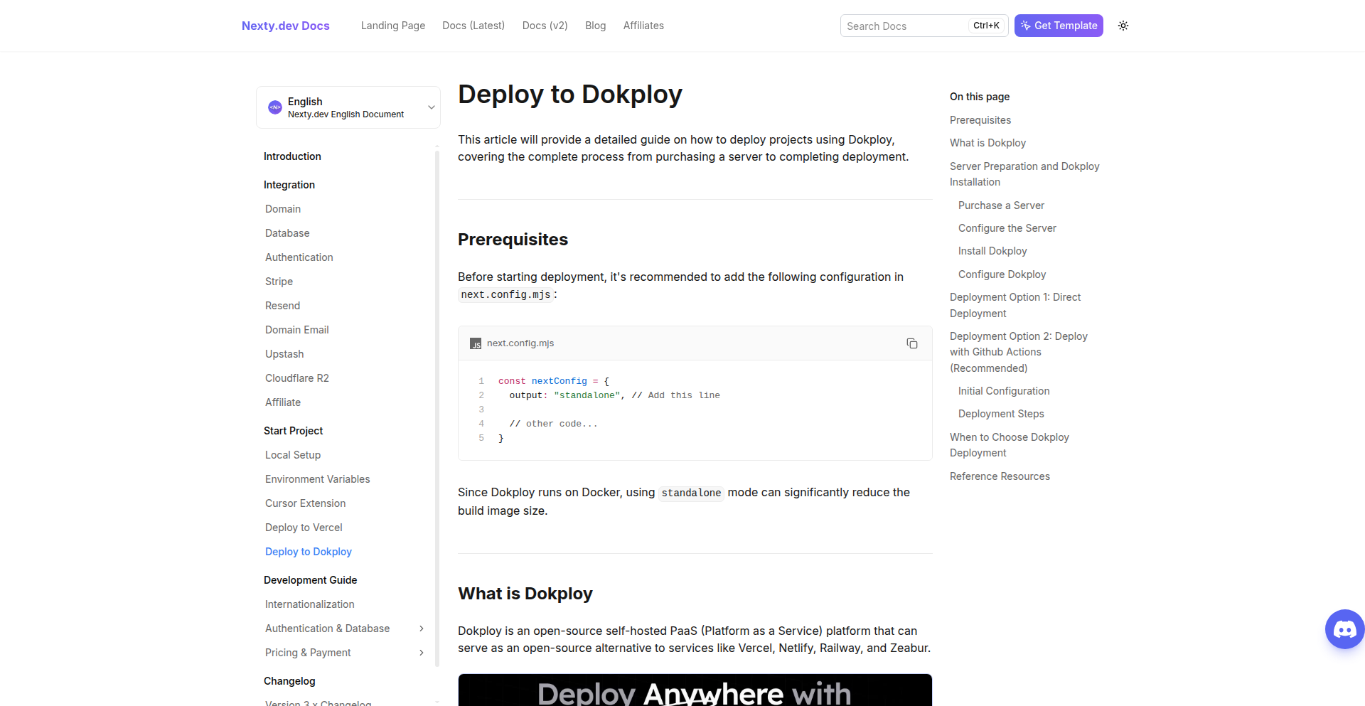 Dokploy Next.js 一键部署指南