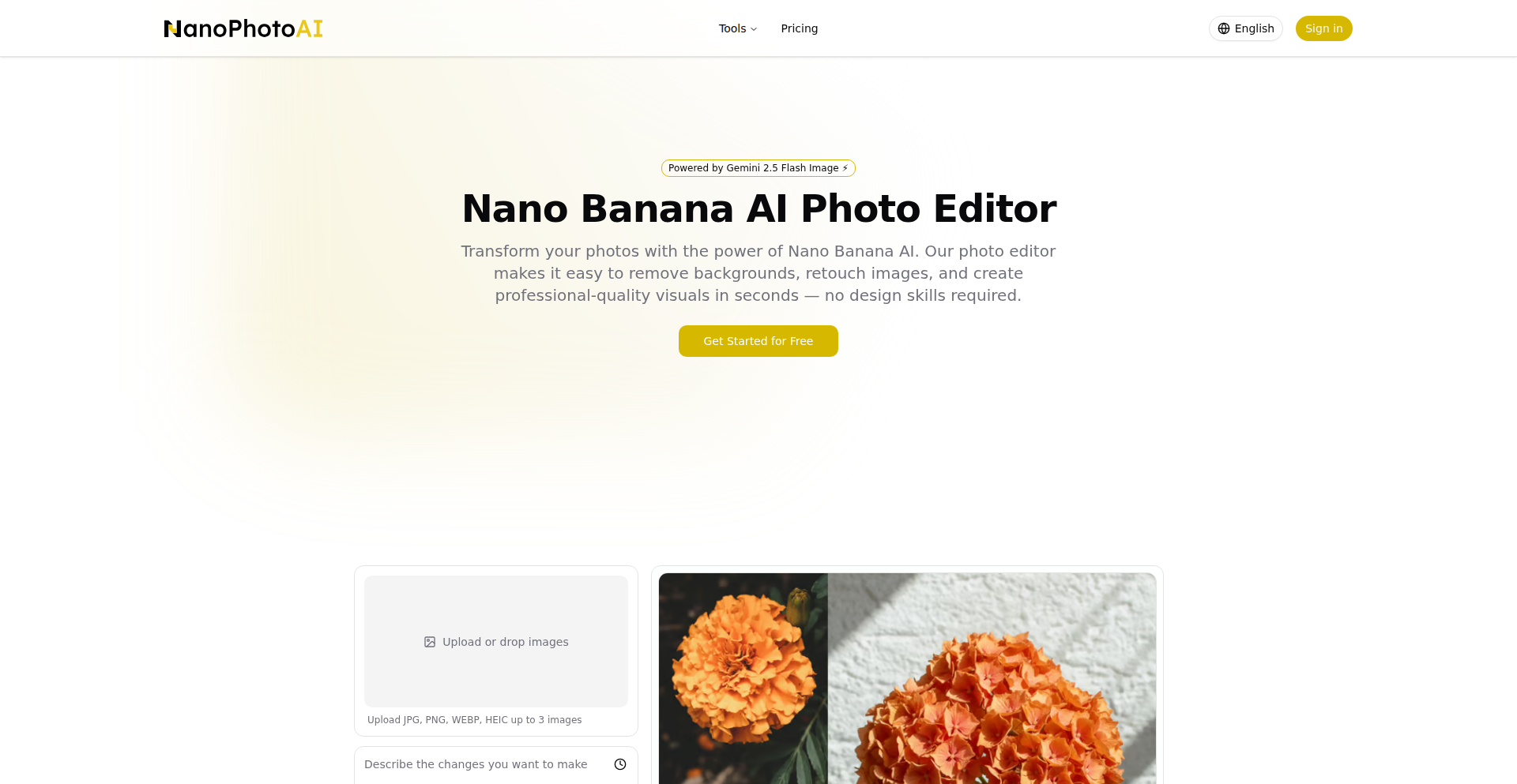 NanoPhoto AI - 文本驱动的智能图像编辑器