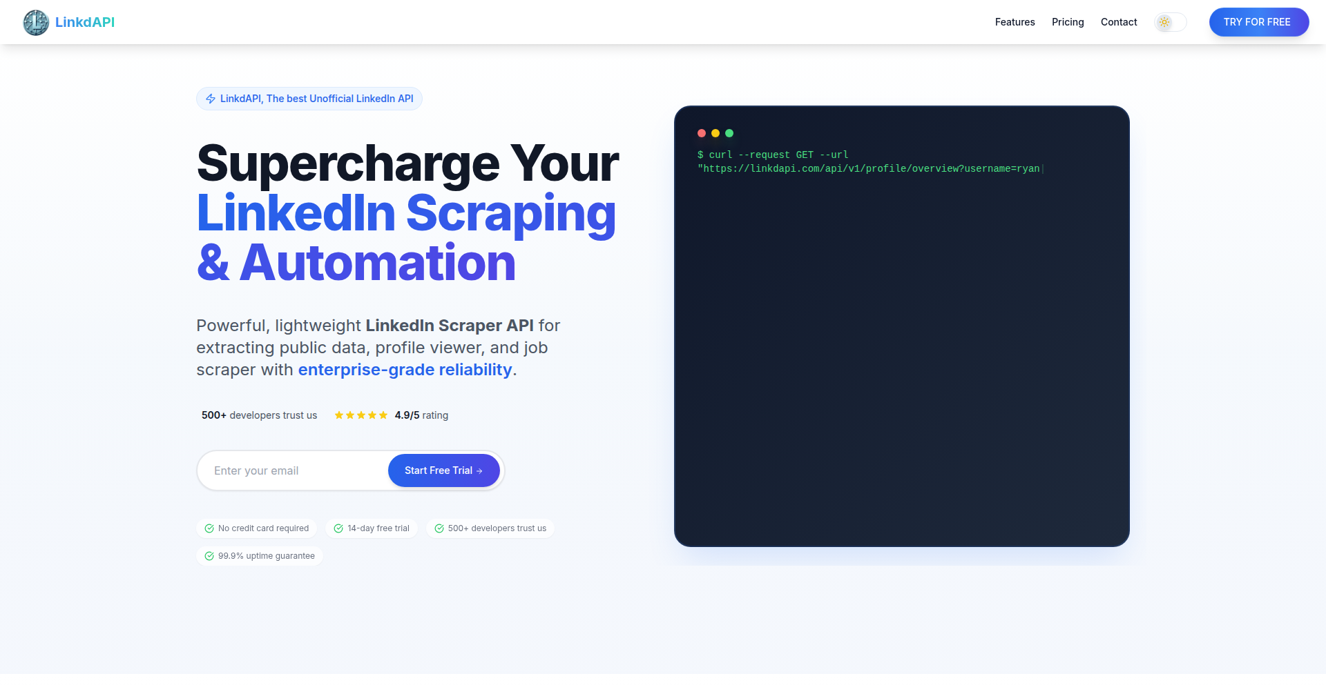 LinkdAPI 实时数据接口