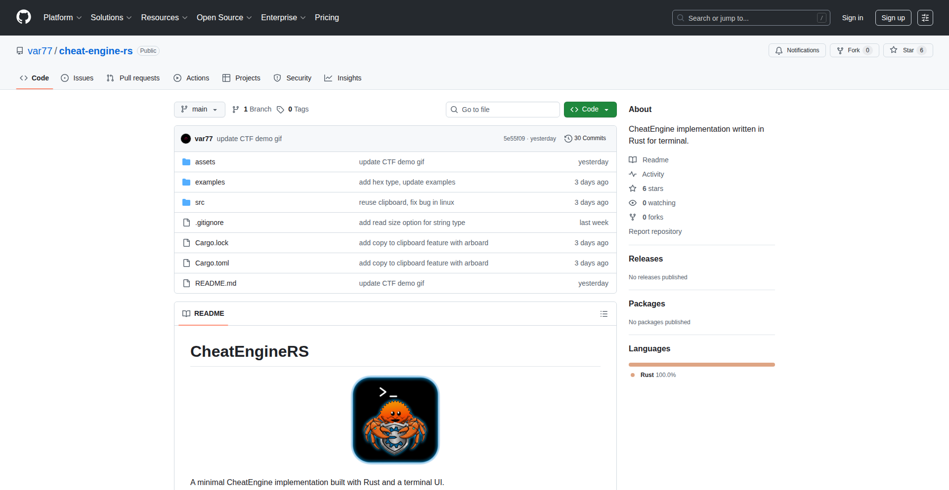 TerminalMemoryExplorer-Rs
