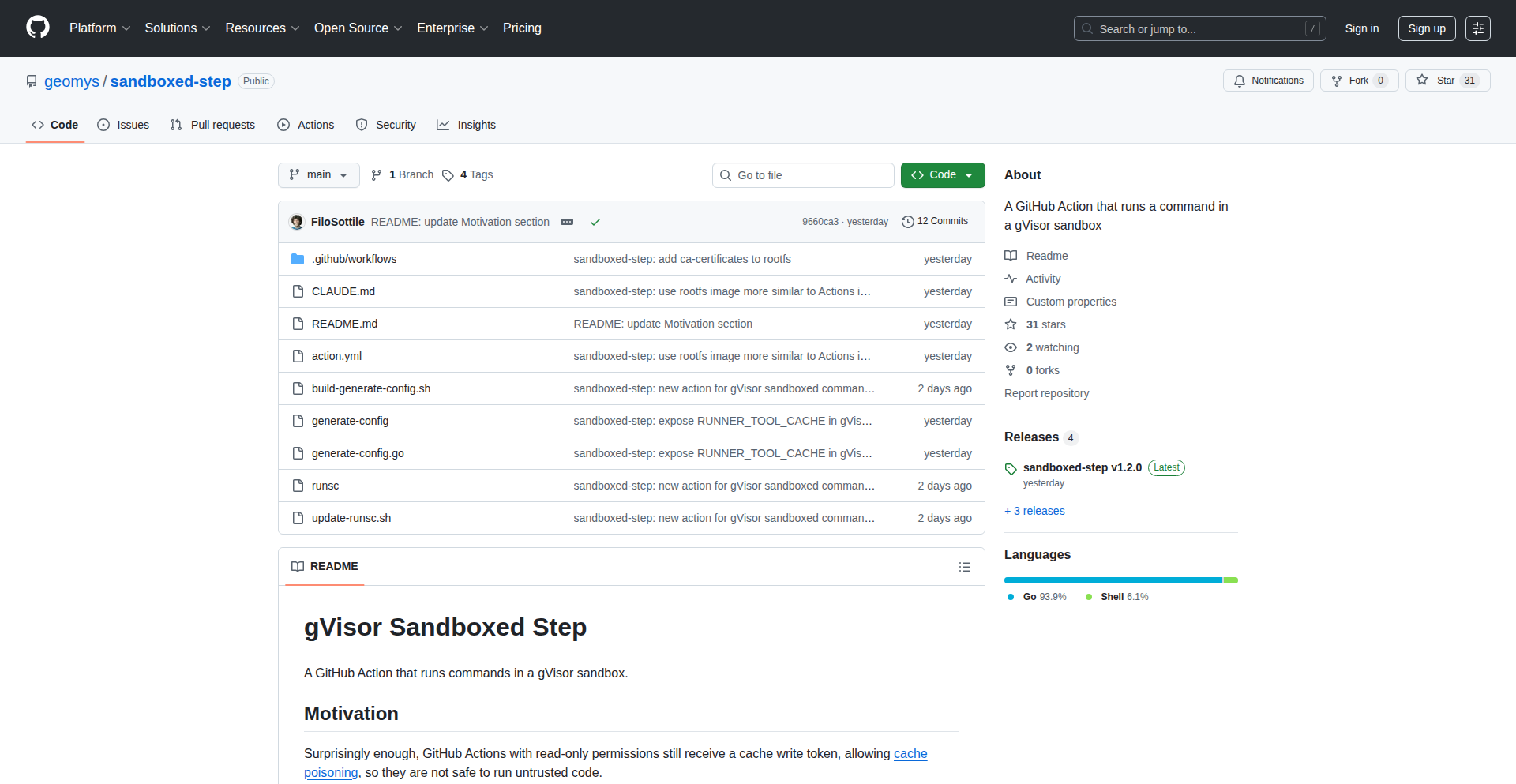 gVisor Action Sandbox