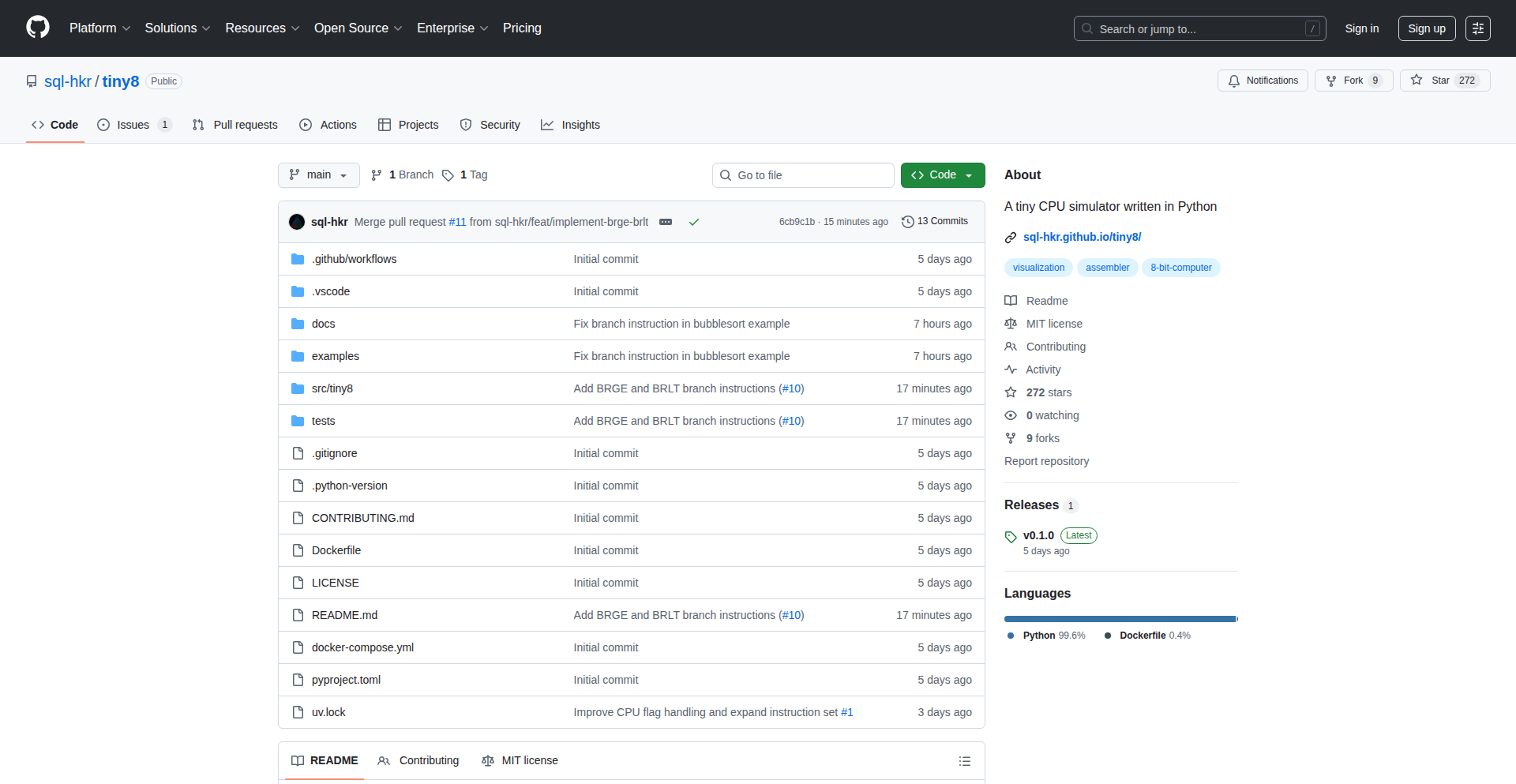 Python 8-bit 核心模拟器