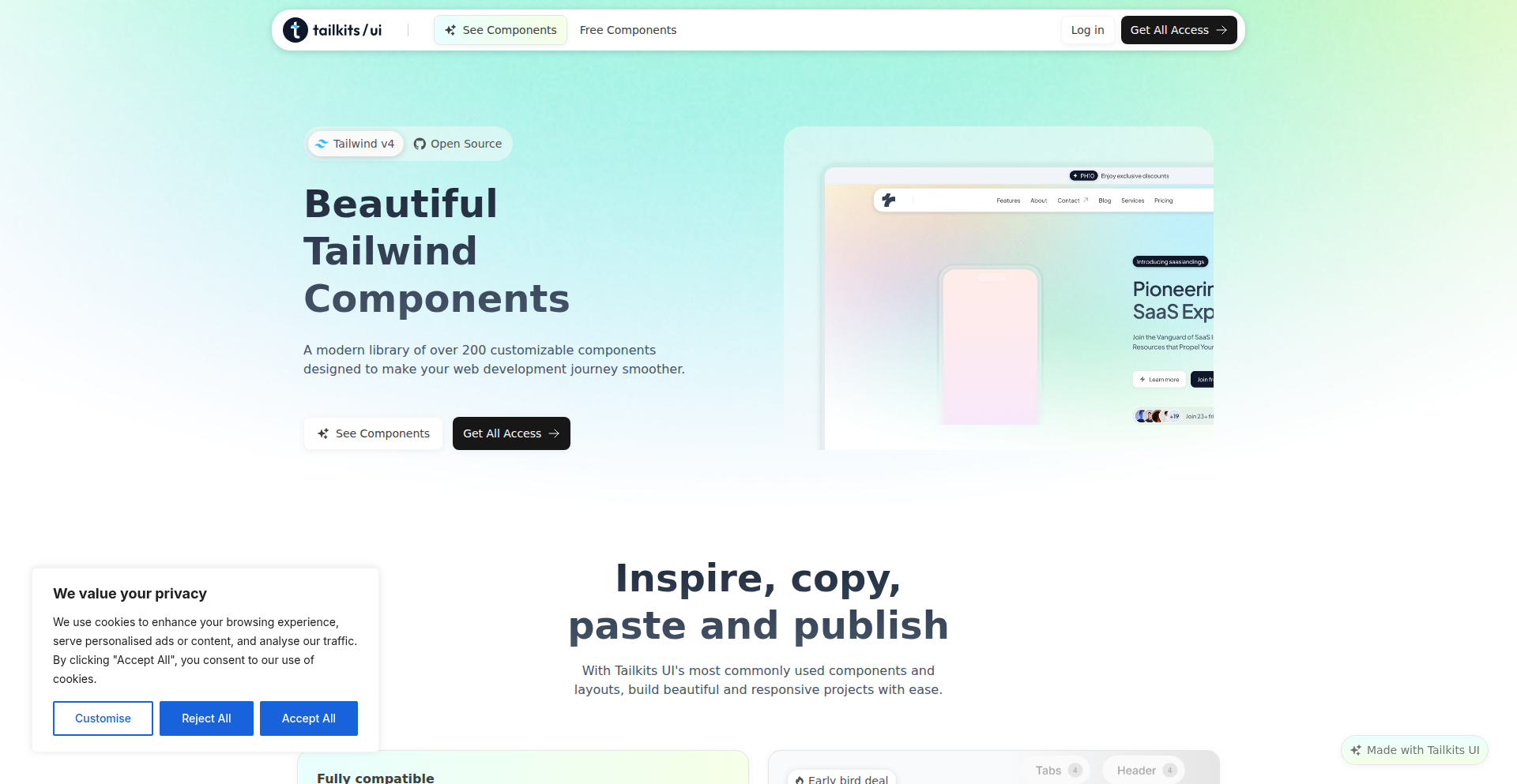 Tailkits UI: 响应式网站的组件加速器