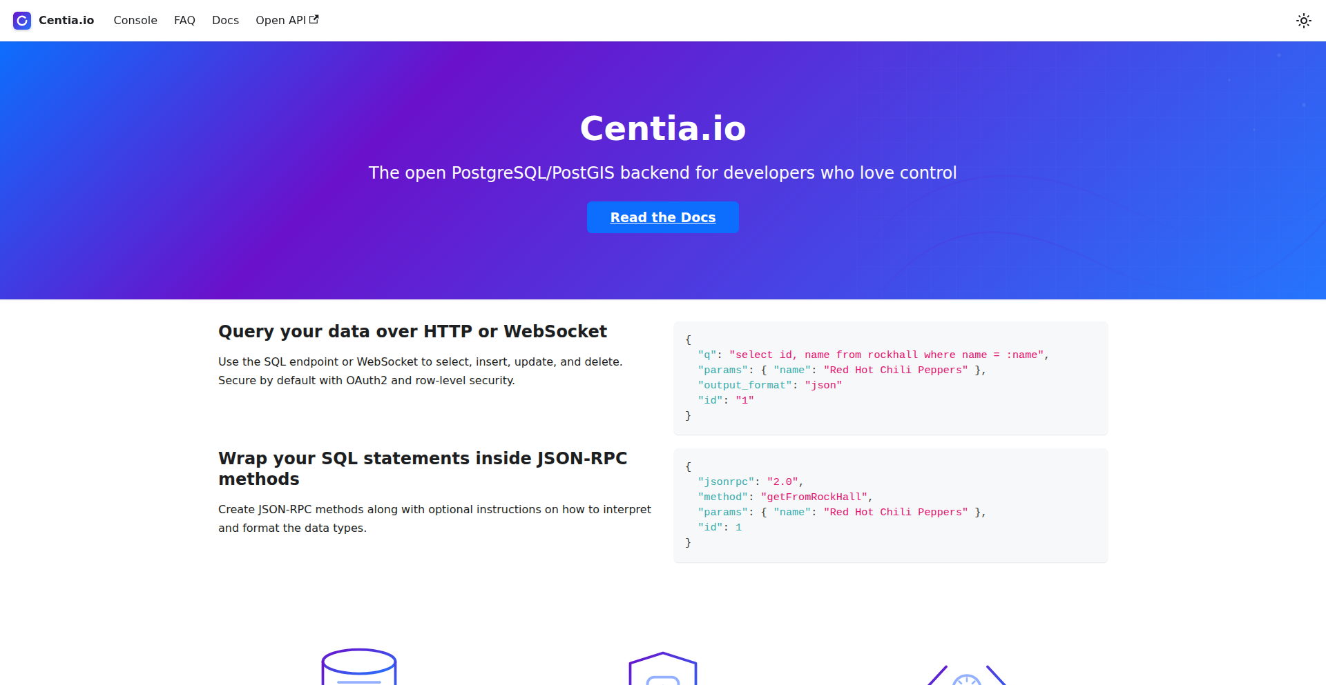 Centia.io: PostgreSQL/PostGIS 上的即时地理空间后端