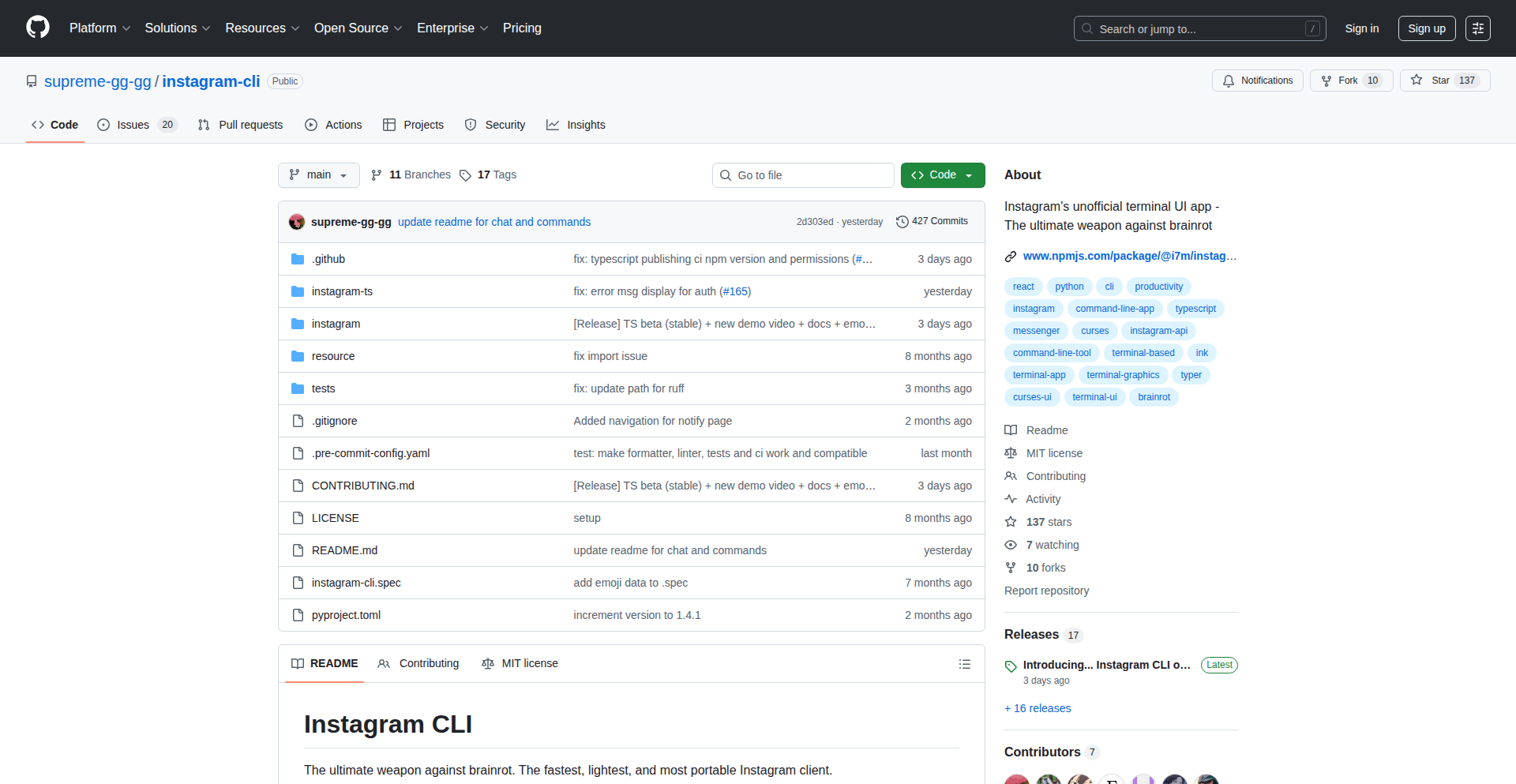 InstaCLI: 终端上的极简Instagram