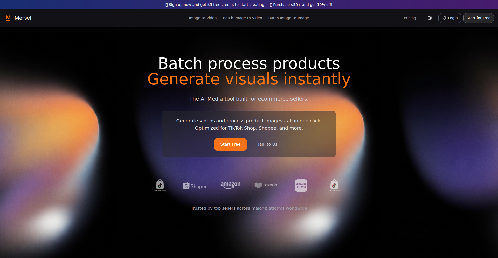 Mersel.ai 批量AI视觉生成器