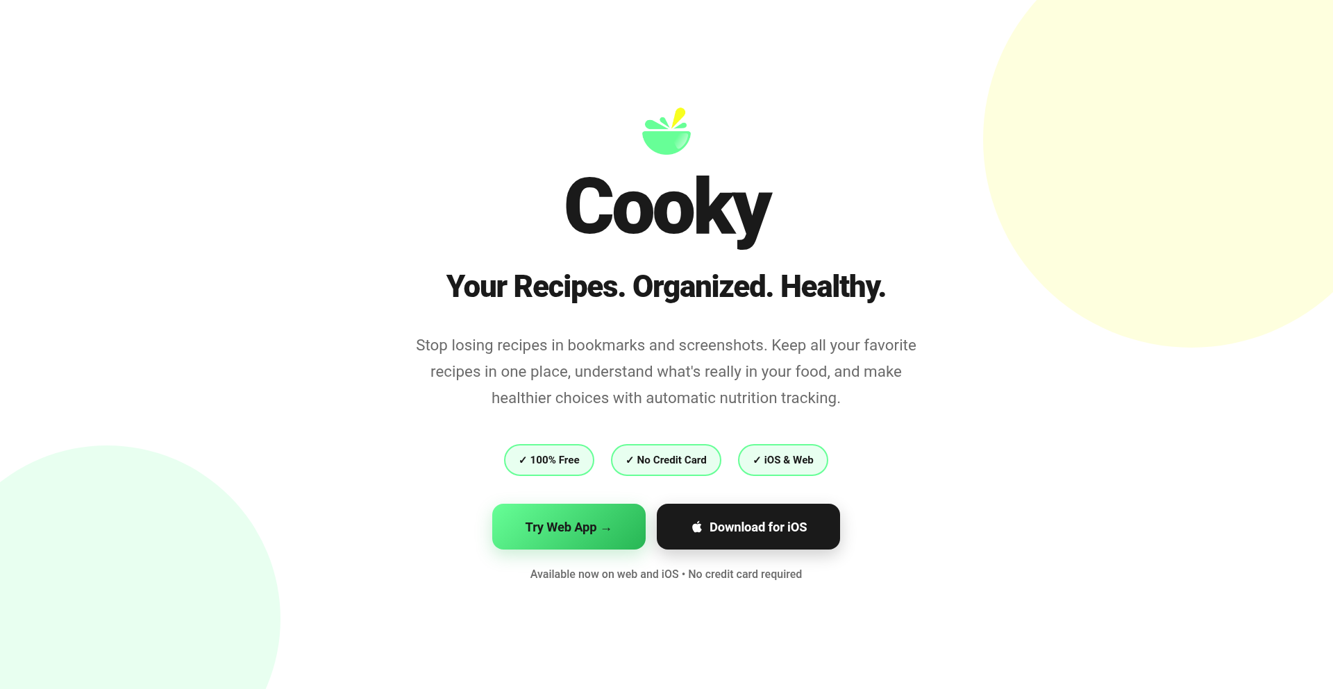 Cooky 营养追踪食谱管家