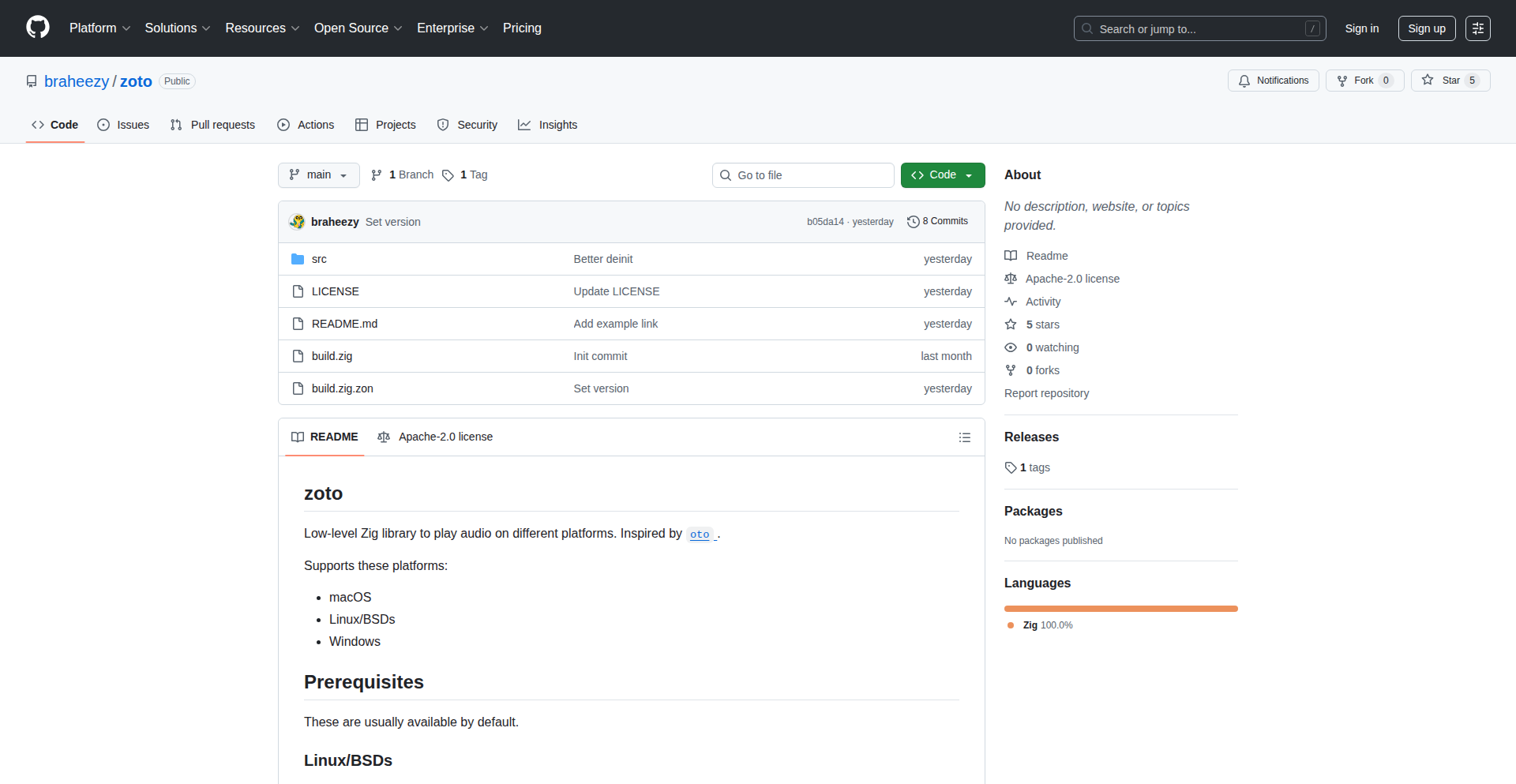 Zoto: Zig Audio Engine