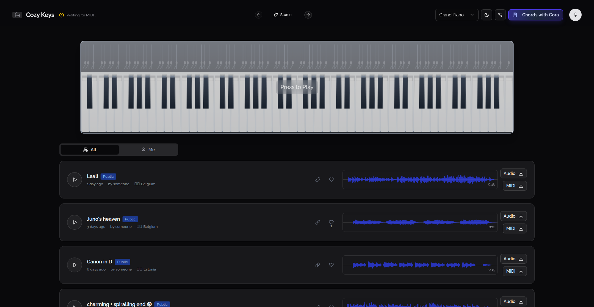Cozy Keys: Browser-Based MIDI Synthesizer