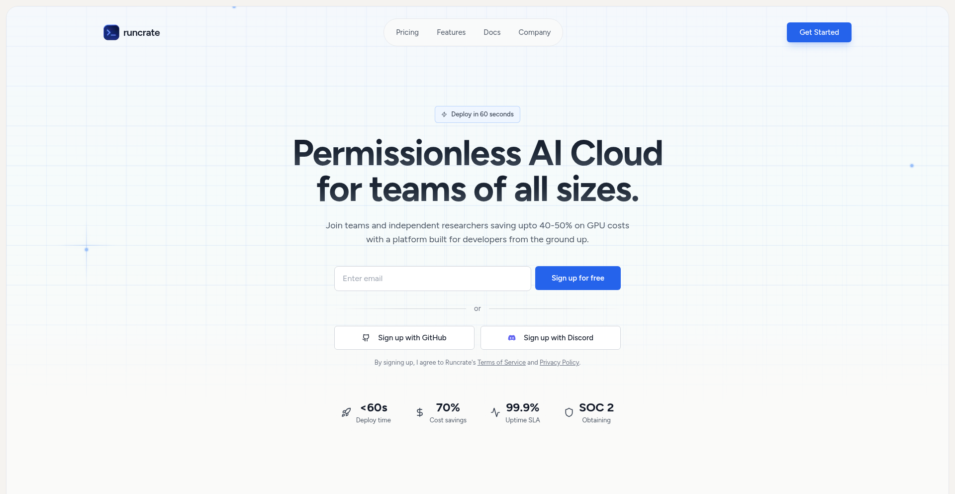 Runcrate: 开发者友好型AI算力云