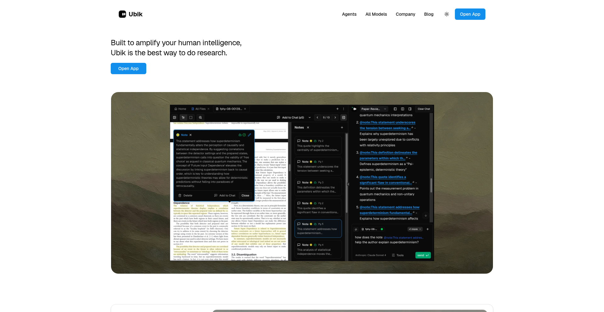 Ubik 智能研究环境