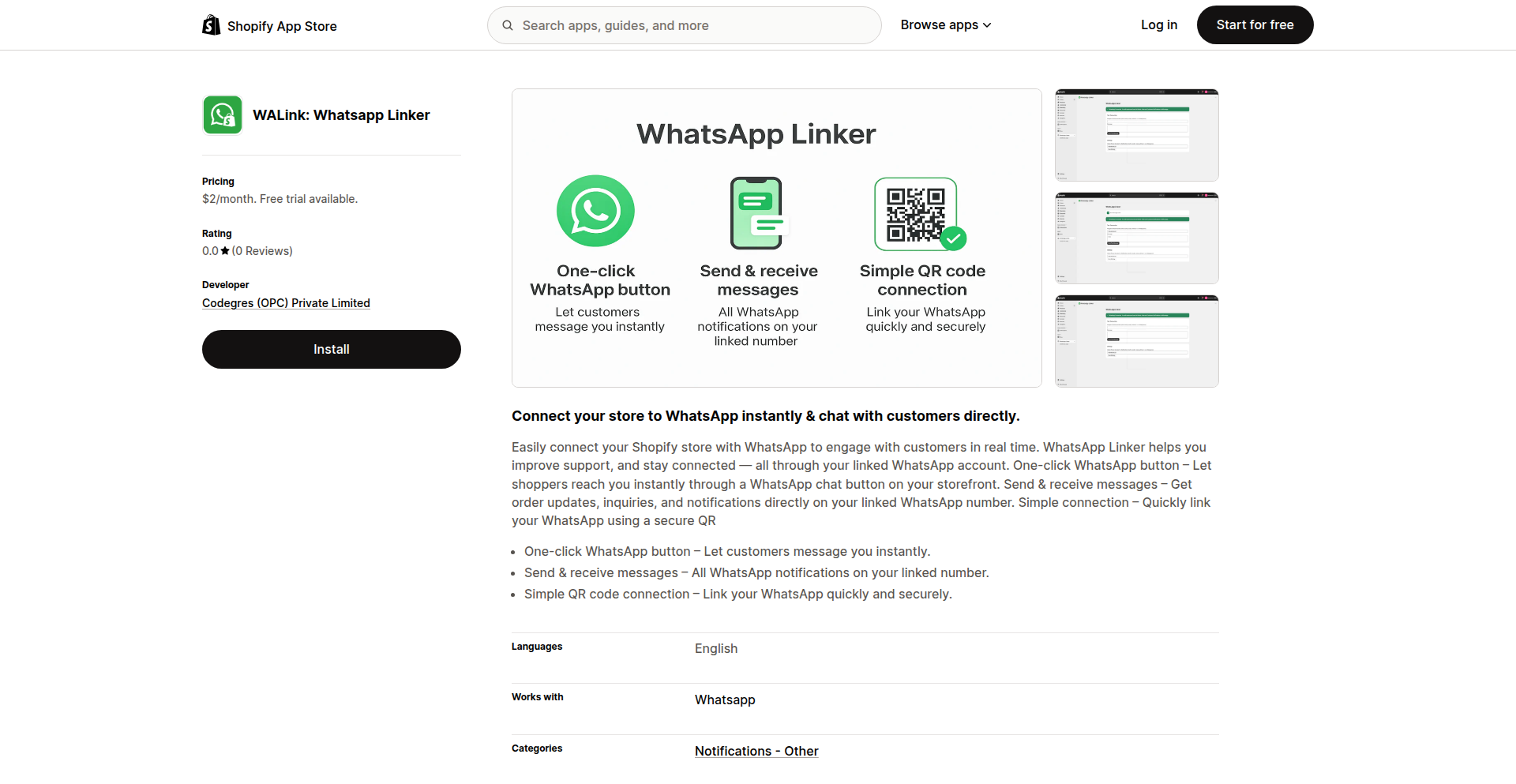 WALink: 极简Shopify WhatsApp营销连接器