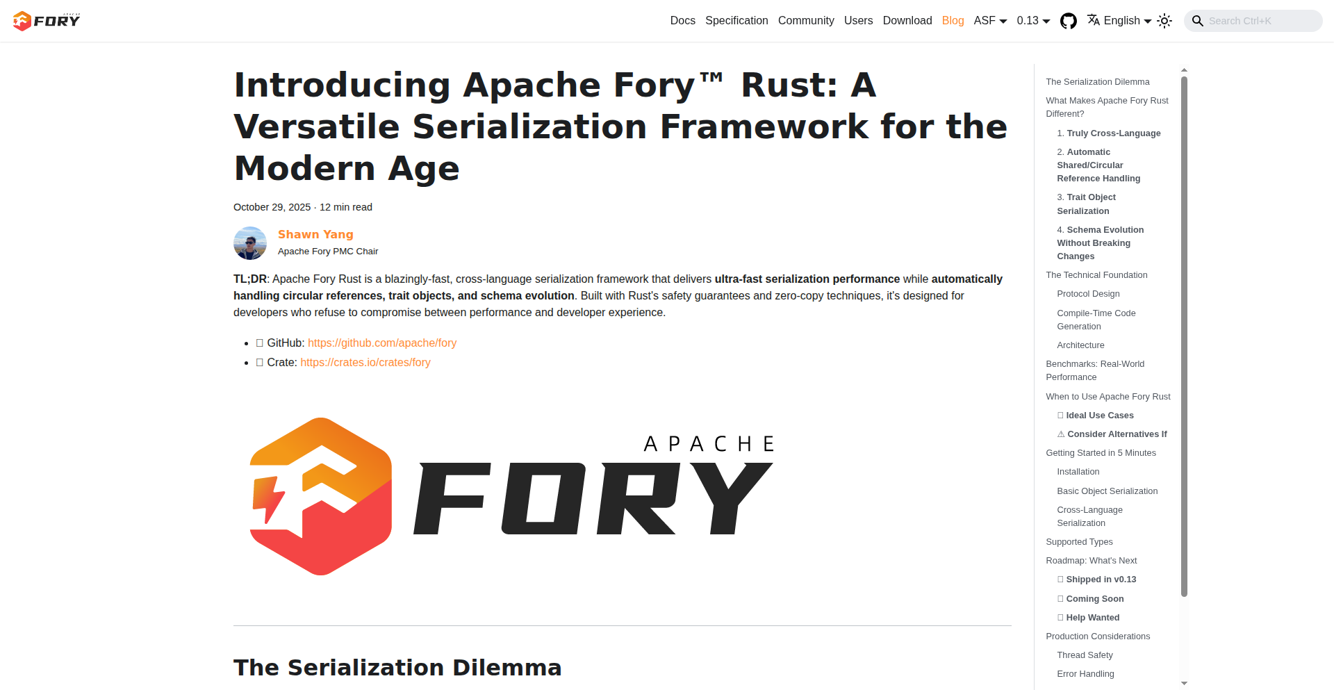 Fory 极速序列化引擎