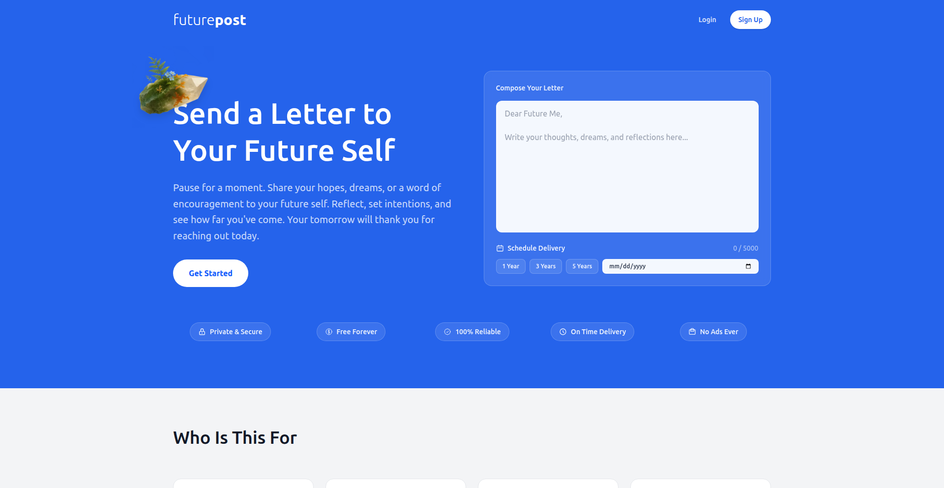 FuturePost.app: Eternal Time Capsule