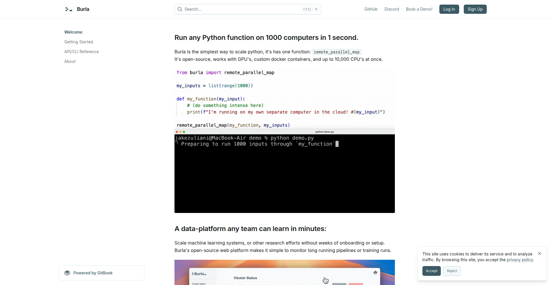 Burla: Effortless Cluster Compute